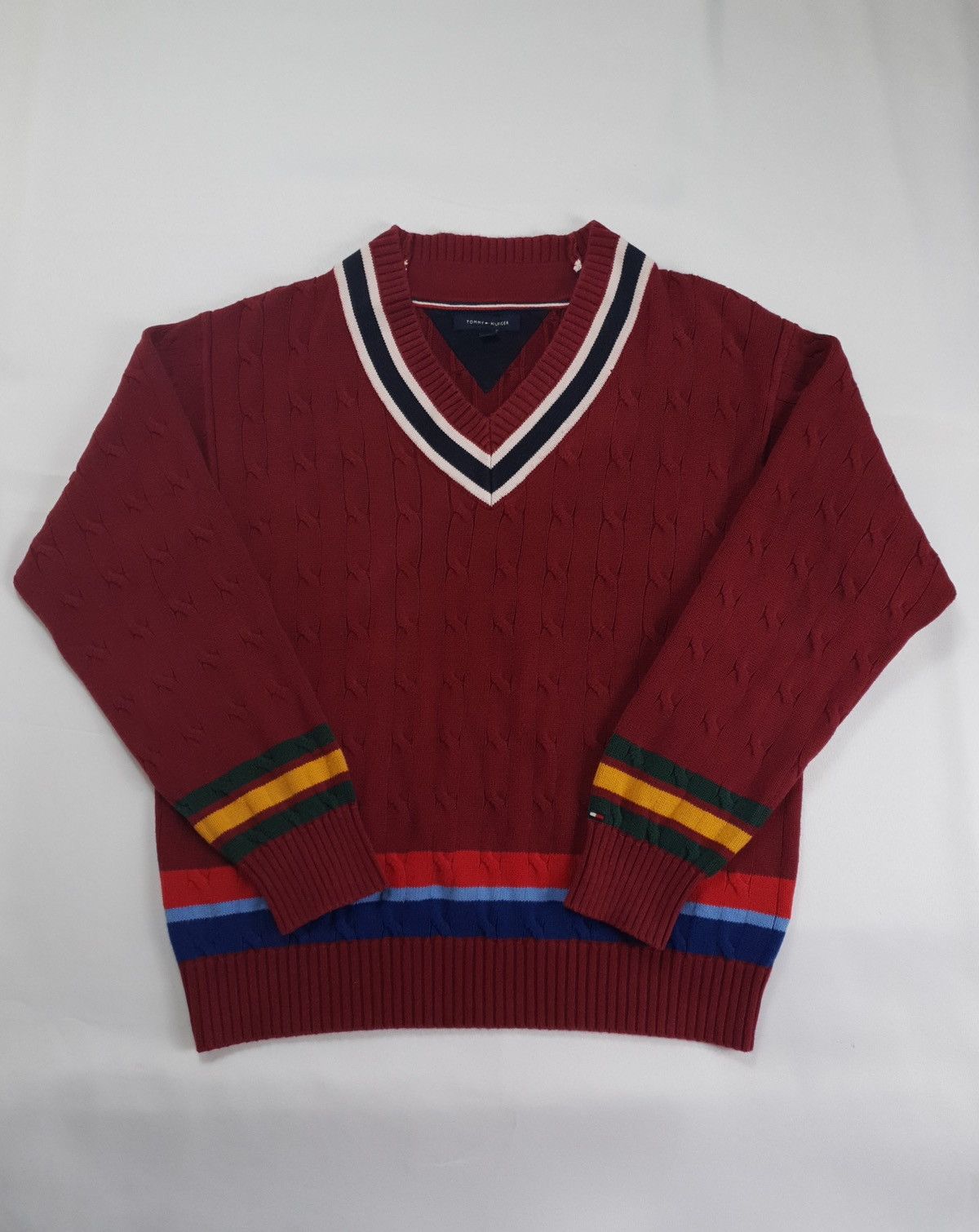 Tommy Hilfiger Vintage Tommy Hilfiger Crawford Cricket V-Neck Sweater Size US L / EU 52-54 / 3 - 1 Thumbnail
