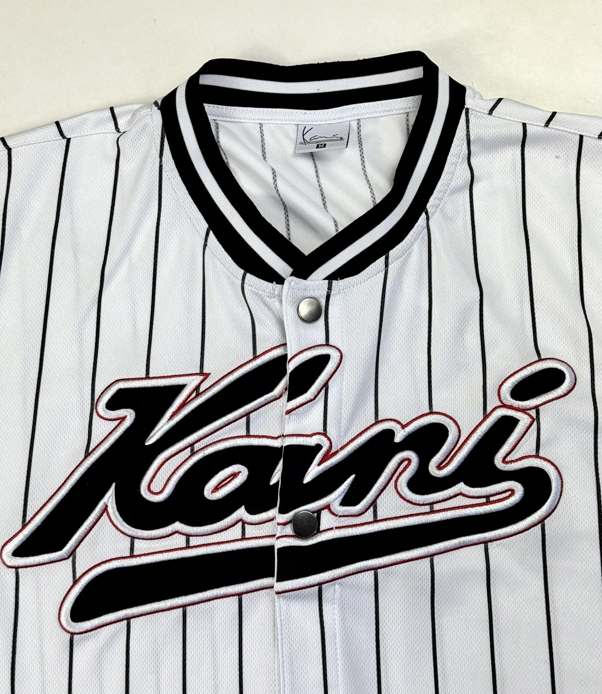 Karl Kani Karl Kani Logo Hip Hop Button Up Pinstriped Baseball Jersey Size US M / EU 48-50 / 2 - 3 Thumbnail