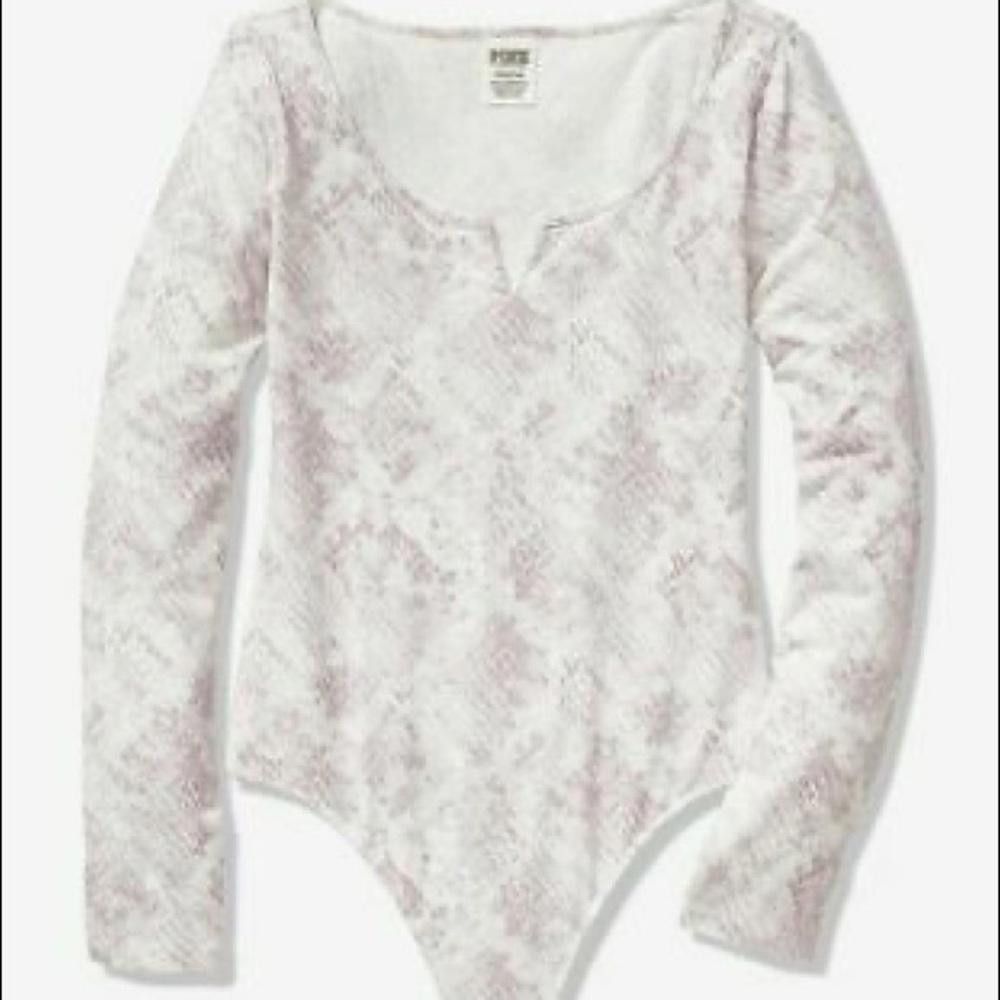 Pink Stylish Long Sleeve Lace Bodysuit - Perfect for Layering Size S / US 4 / IT 40 - 1 Thumbnail