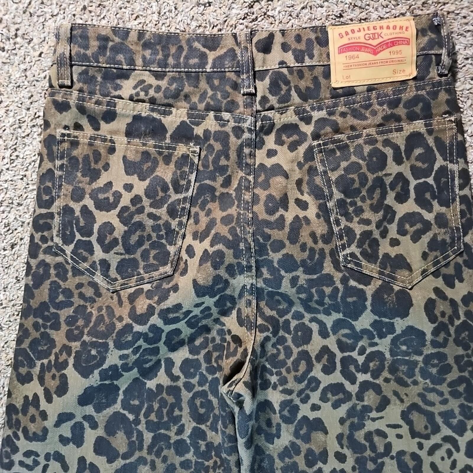 Other Leopard Cheetah Jeans Womens L Size 36" / US 14 / IT 50 - 5 Thumbnail