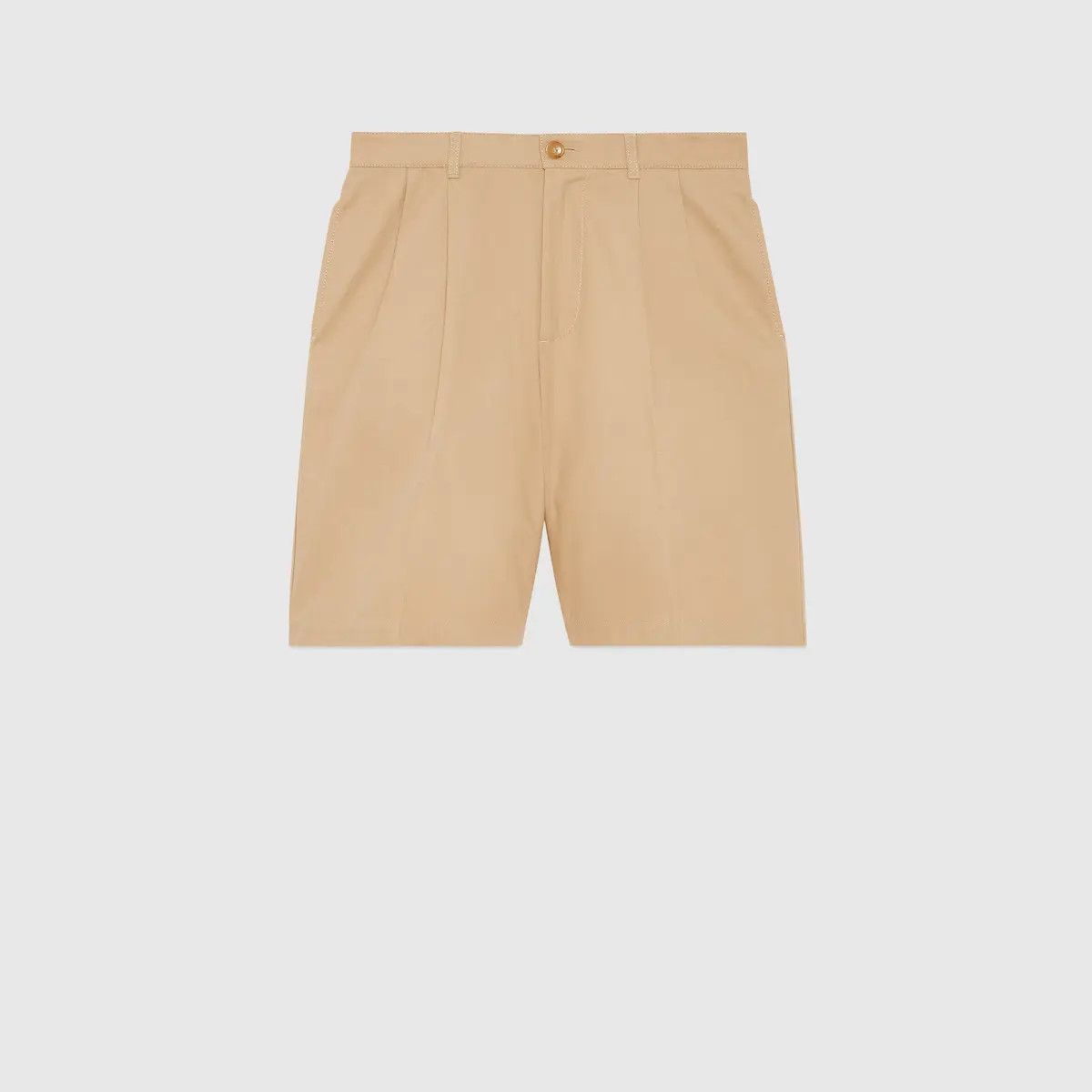 Gucci o1mt1gz0525 Cotton Bermuda Shorts With Embroidery in Beige Size US 32 / EU 48 - 1 Thumbnail