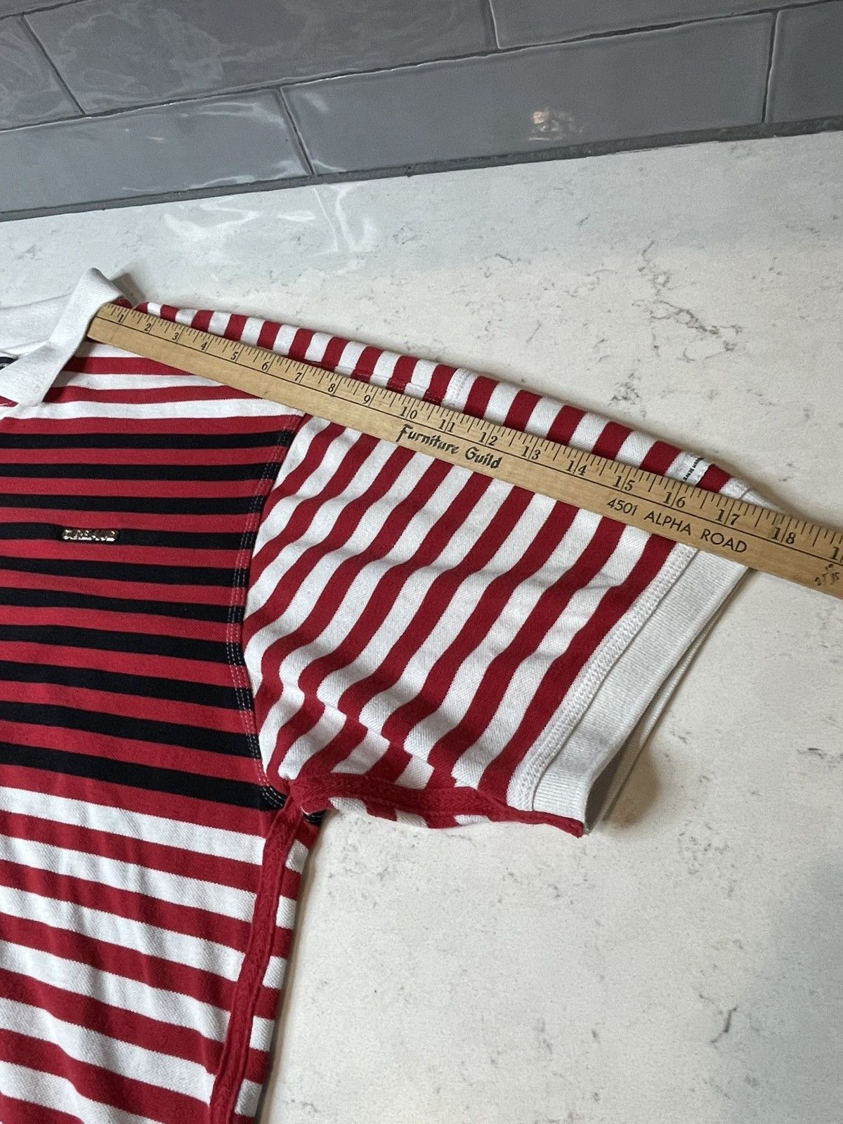 Marithe + Francois Girbaud Marithe Francois Girbaud Vtg 90s Stripped Polo Shirt Size US XXL / EU 58 / 5 - 6 Thumbnail