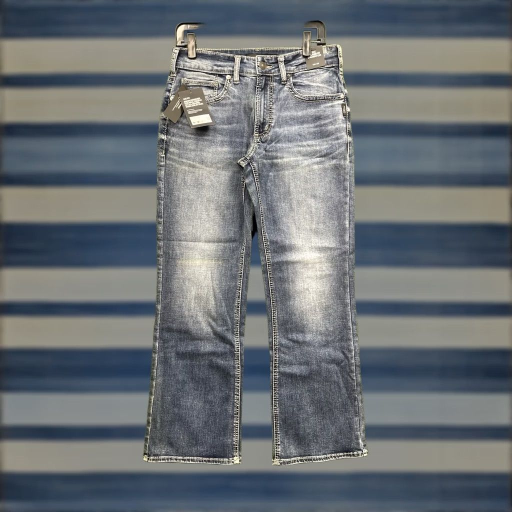 Silver Jeans Co. Silver Jeans Mens Jeans 31x30 Buckle Buckle Buckle Relaxed Straight Dark Wash Denim 5-Pocket Blue NWT Mens Jeans Size US 31 - 1 Thumbnail
