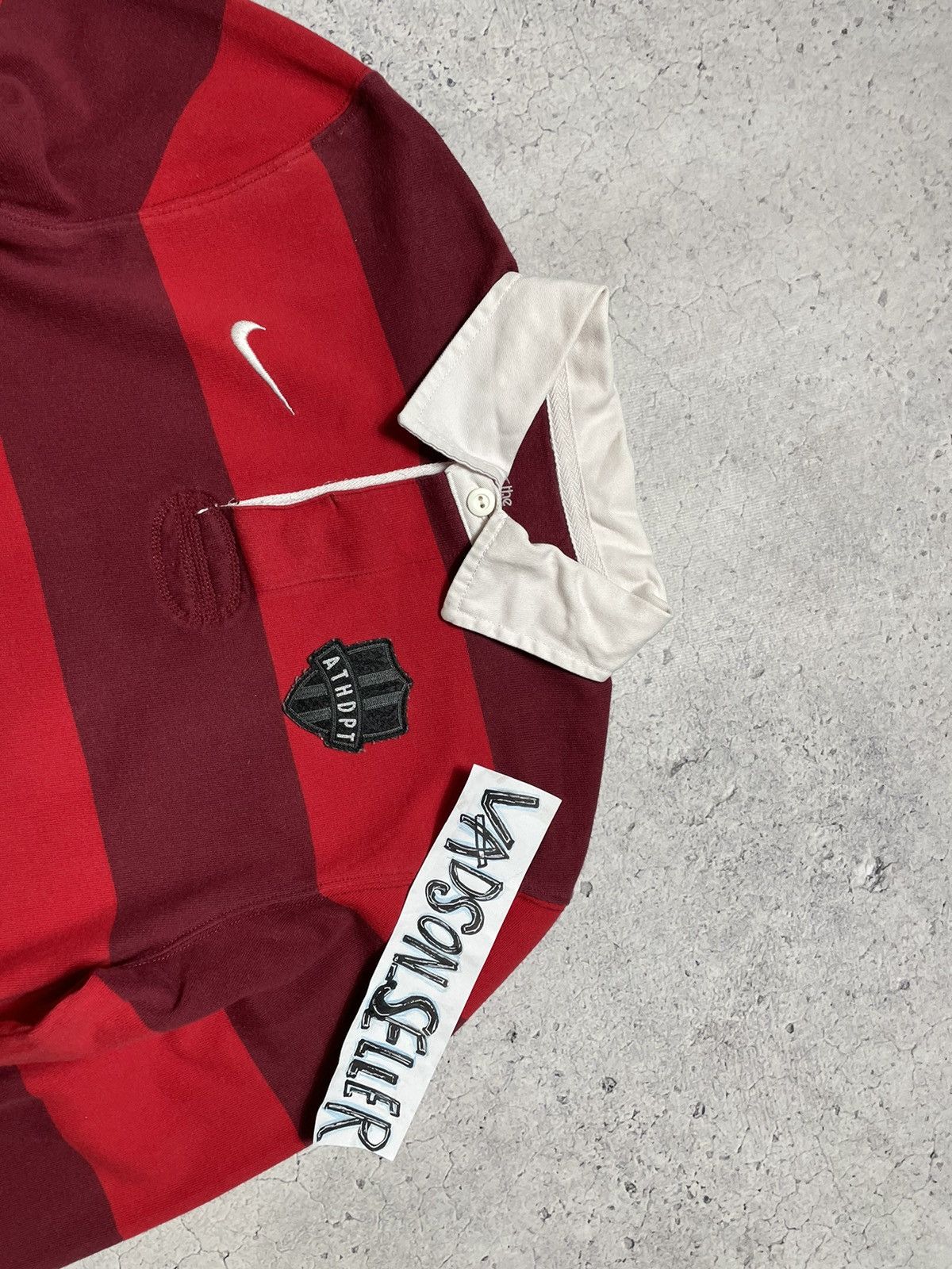 Nike Nike Vintage Striped Rugby Long Sleeve ATHDPT Y2K Swoosh Size US S / EU 44-46 / 1 - 8 Thumbnail