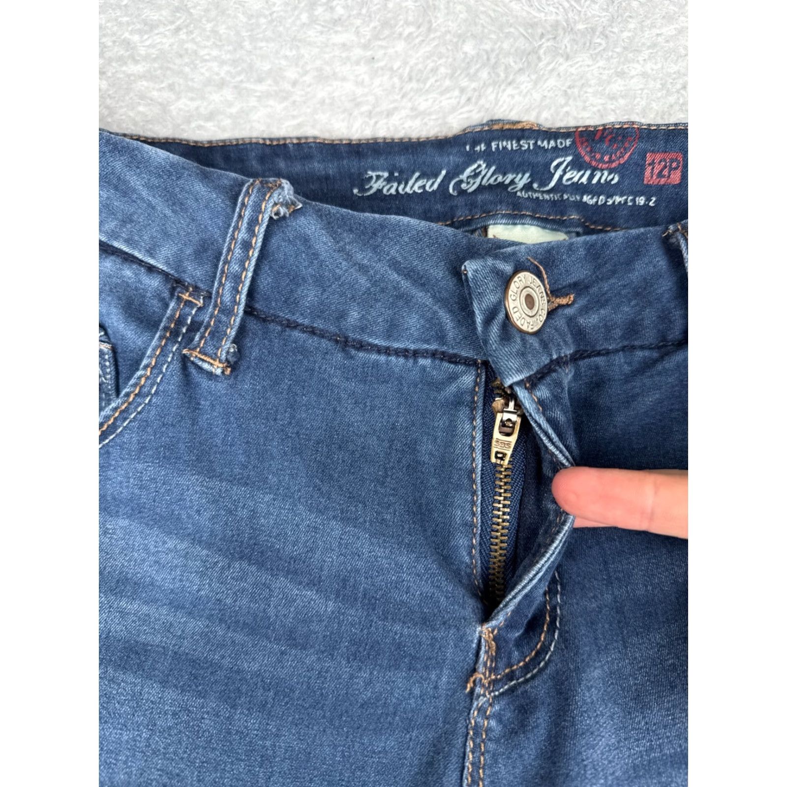 Faded Glory VINTAGE Faded Glory Jeans Women 12P Blue Skinny Mid Rise Zip 30x28 Denim Cotton Blend 5-Pocket Design Regular Womens Jeans Size 34" / US 12 / IT 48 - 5 Thumbnail