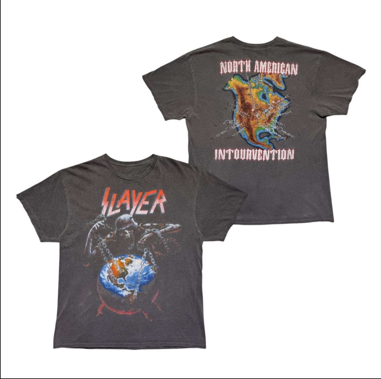 Vintage Slayer 1994 intourvention tee Size US M / EU 48-50 / 2 - 1 Thumbnail