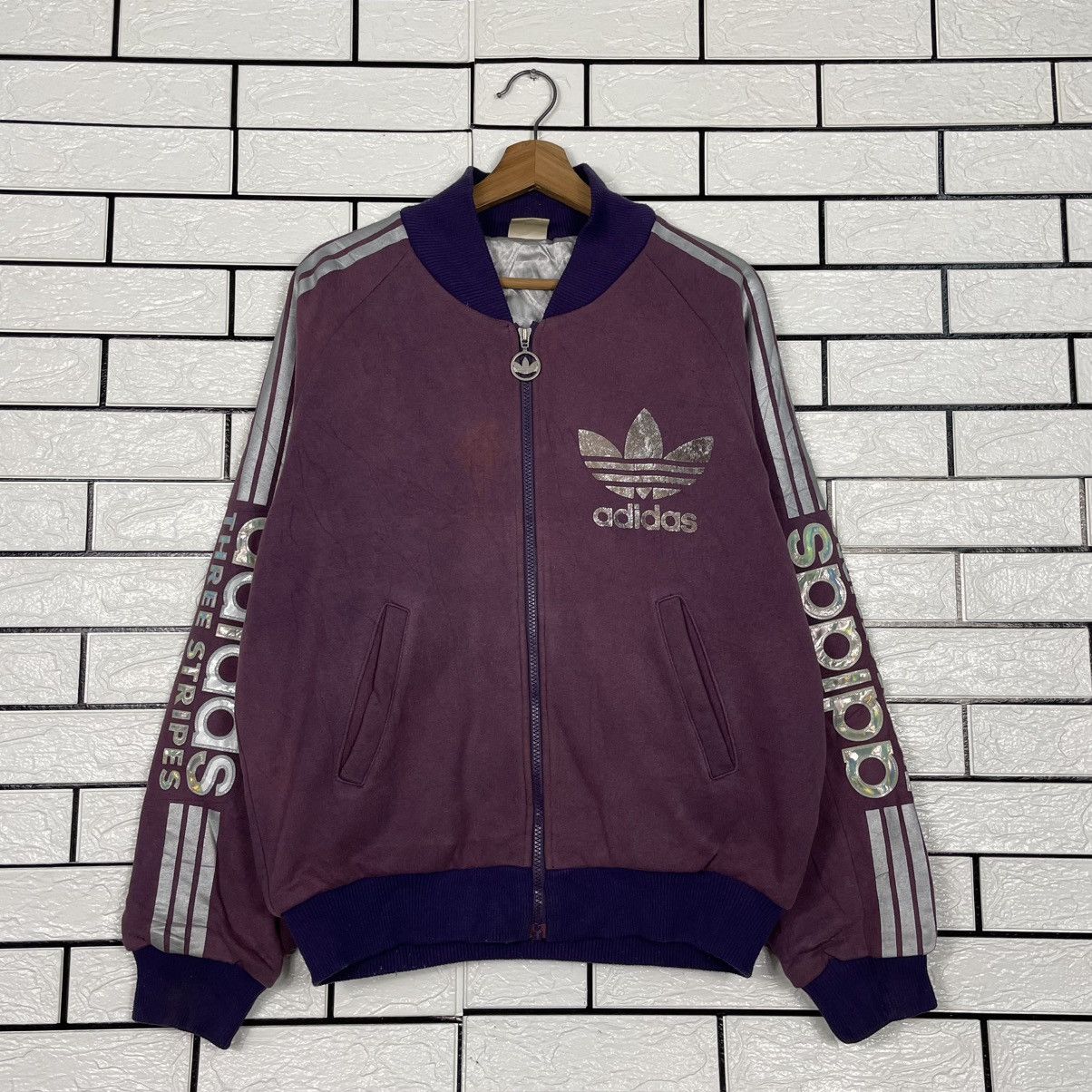 Adidas Adidas Purple Sweater Jacket Size US M / EU 48-50 / 2 - 1 Thumbnail