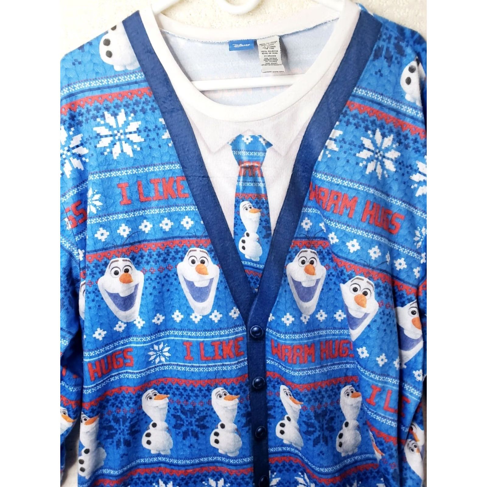 Disney VINTAGE Disney Frozen II Pullover Sweater Women 2XL Long Sleeve Olaf Christmas Knit Blue Ultra Cozy Womens Size XXL / US 16-18 / IT 52-54 - 3 Thumbnail