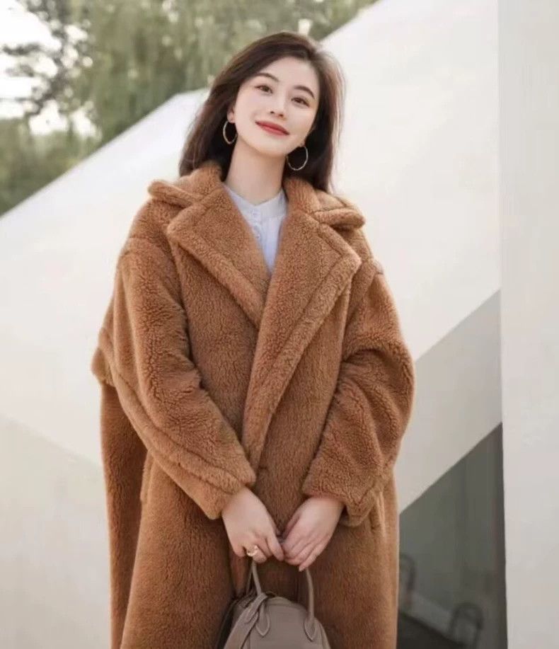 Max Mara Max Mara Teddy brown teddy camel-fleece lapel double-breas Size S / US 4 / IT 40 - 9 Thumbnail