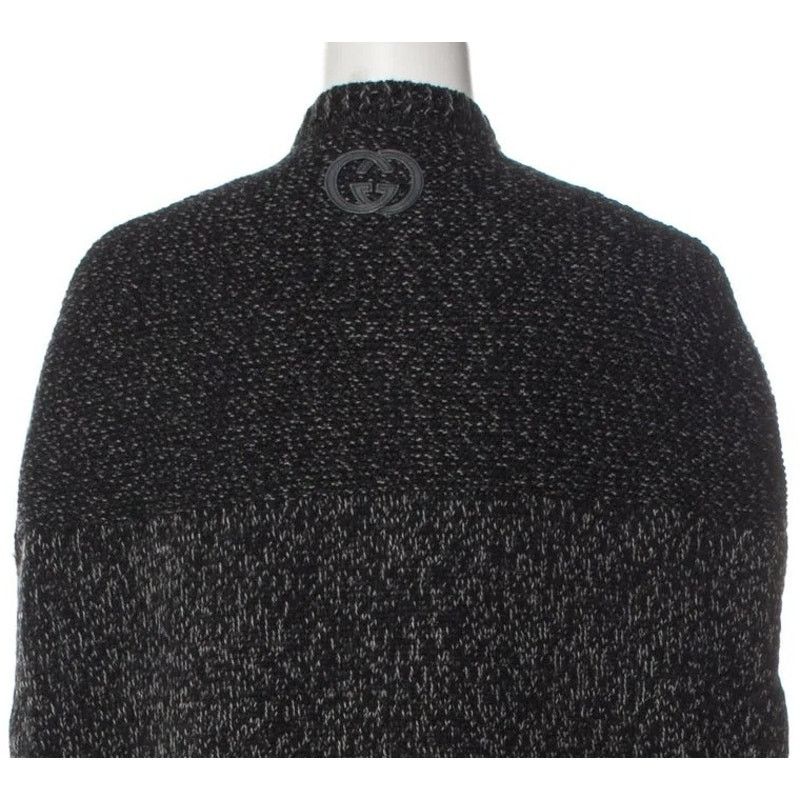 NWT GUCCI GG Logo Wool Sweater Cape Coat Jacket W belt buckl