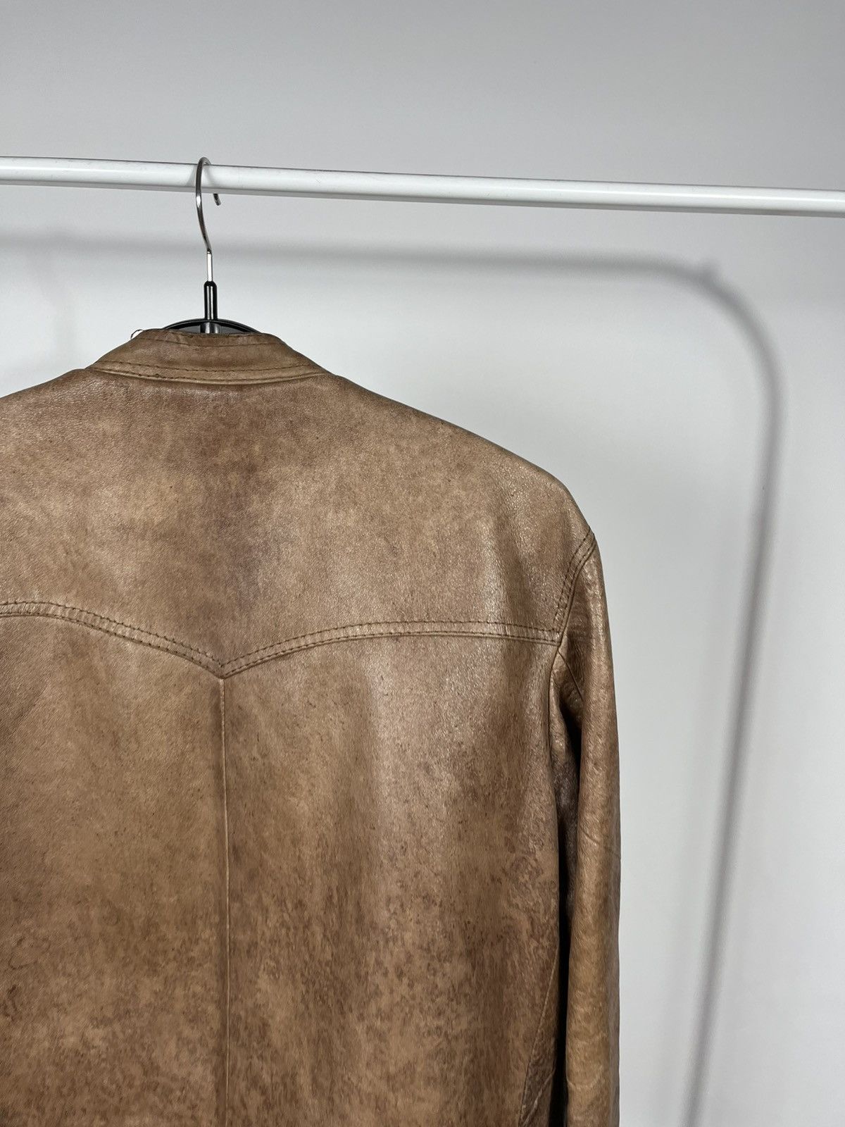 Leather Womens Distressed Leather Jacket Brown Vintage Biker Crop Size XL / US 12-14 / IT 48-50 - 12 Thumbnail