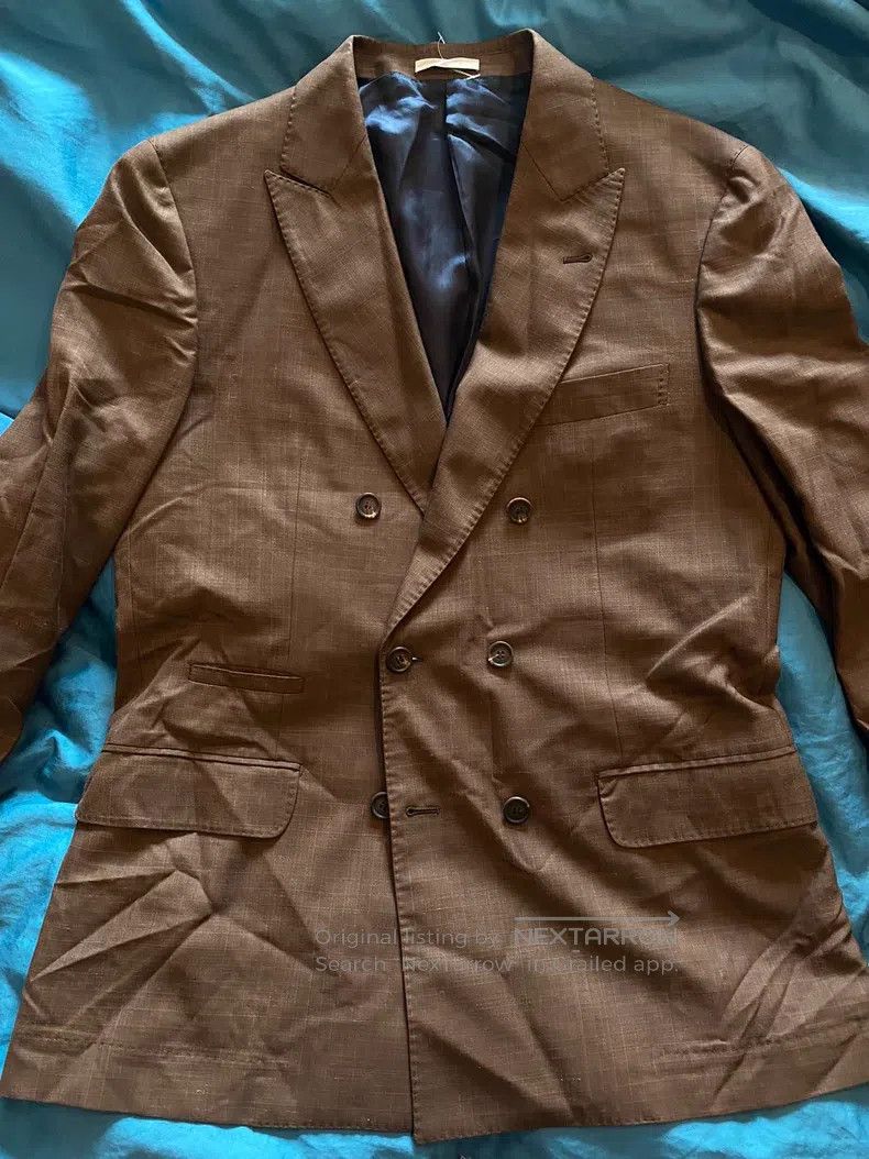 Brunello Cucinelli brunello cucinelli Double-breasted Suit Set, Plaid, Wool L Size 50L - 2 Thumbnail