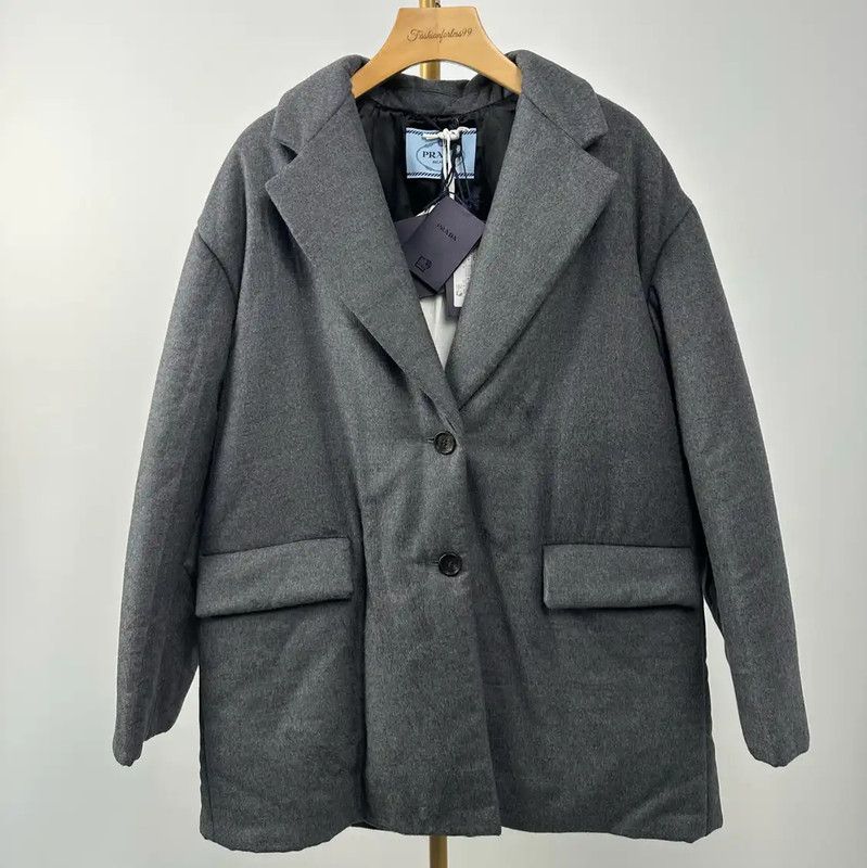 Prada Prada Women's Black Gray Cotton Jacket Size S / US 4 / IT 40 - 1 Thumbnail
