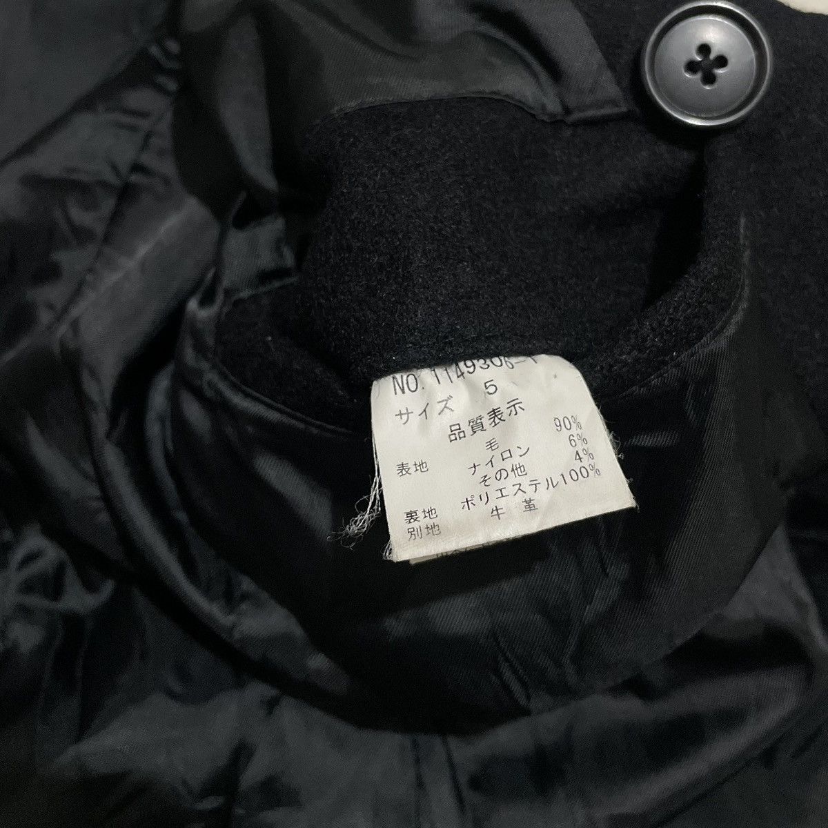 Issey Miyake Tete Homme Double Breast Mix Leather Wool Jacket Size US M / EU 48-50 / 2 - 5 Thumbnail