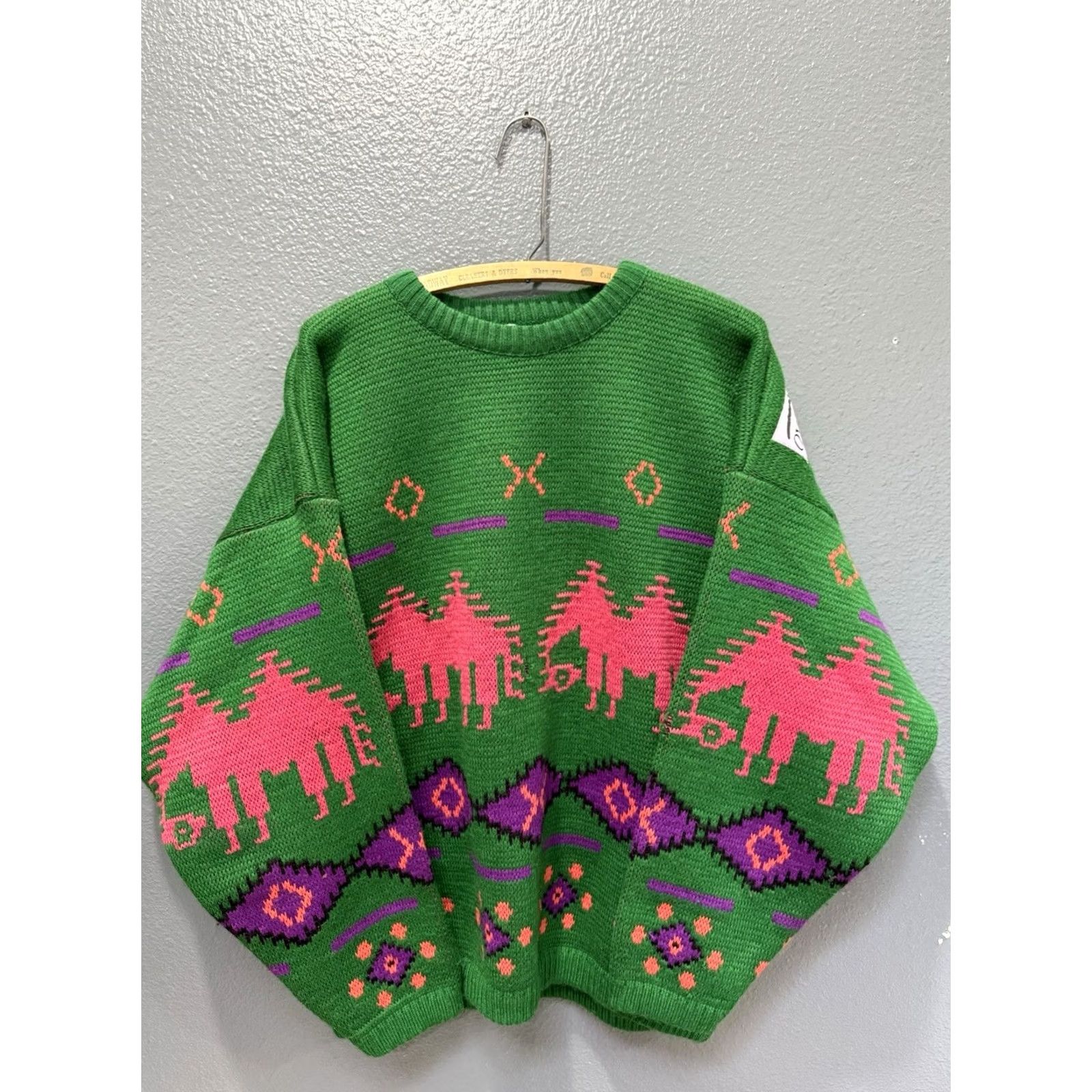 Vintage VINTAGE Oxbow Surf Wear Heavy Knit Men’s Sweater Pullover Size L Green USA Size US L / EU 52-54 / 3 - 3 Thumbnail