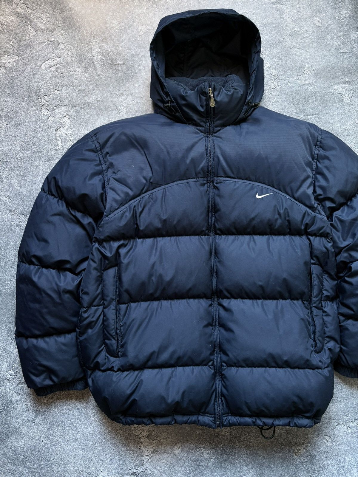 Nike Vintage 00s Nike Drill Y2K Swoosh Puffer Down Jacket Size L Size US L / EU 52-54 / 3 - 3 Thumbnail
