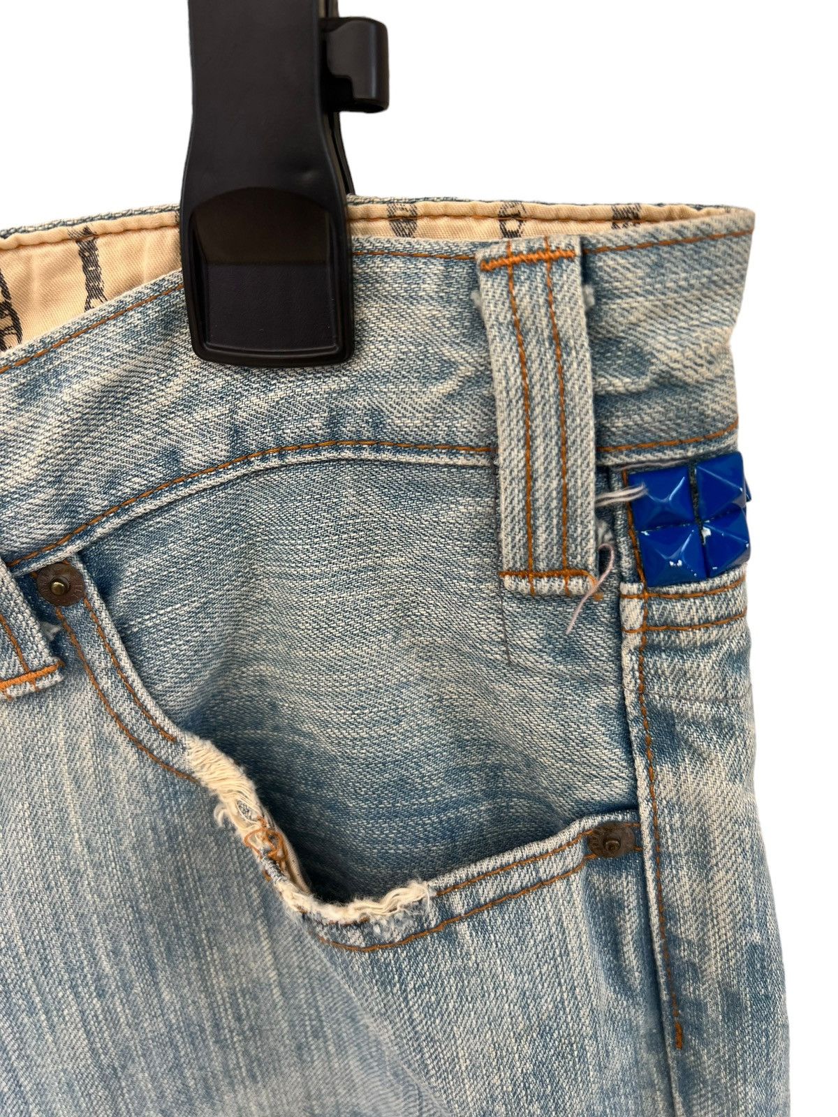 PHENOMENON PHENOMENON Japan Blue Studded Rips Ripped Baggy Denim Jeans Size US 36 / EU 52 - 12 Thumbnail