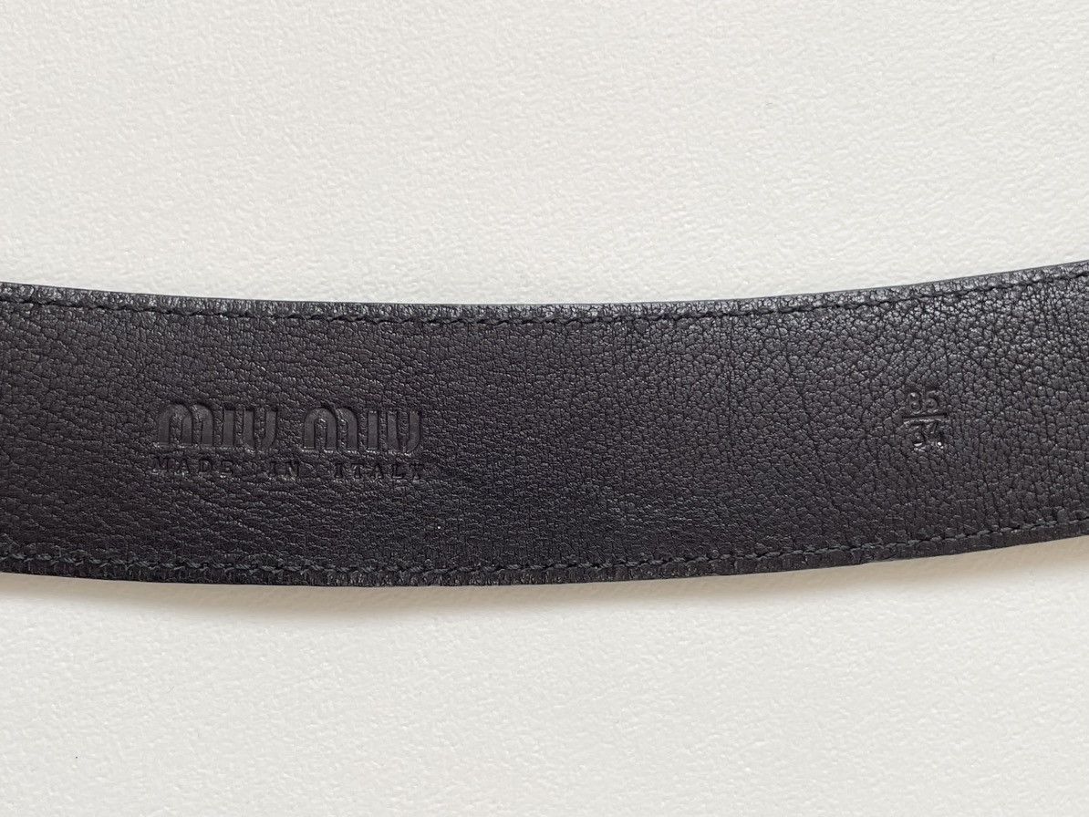 Miu Miu ‘Metal Flower Buckle’ Western Leather Belt Size 32 - 13 Thumbnail