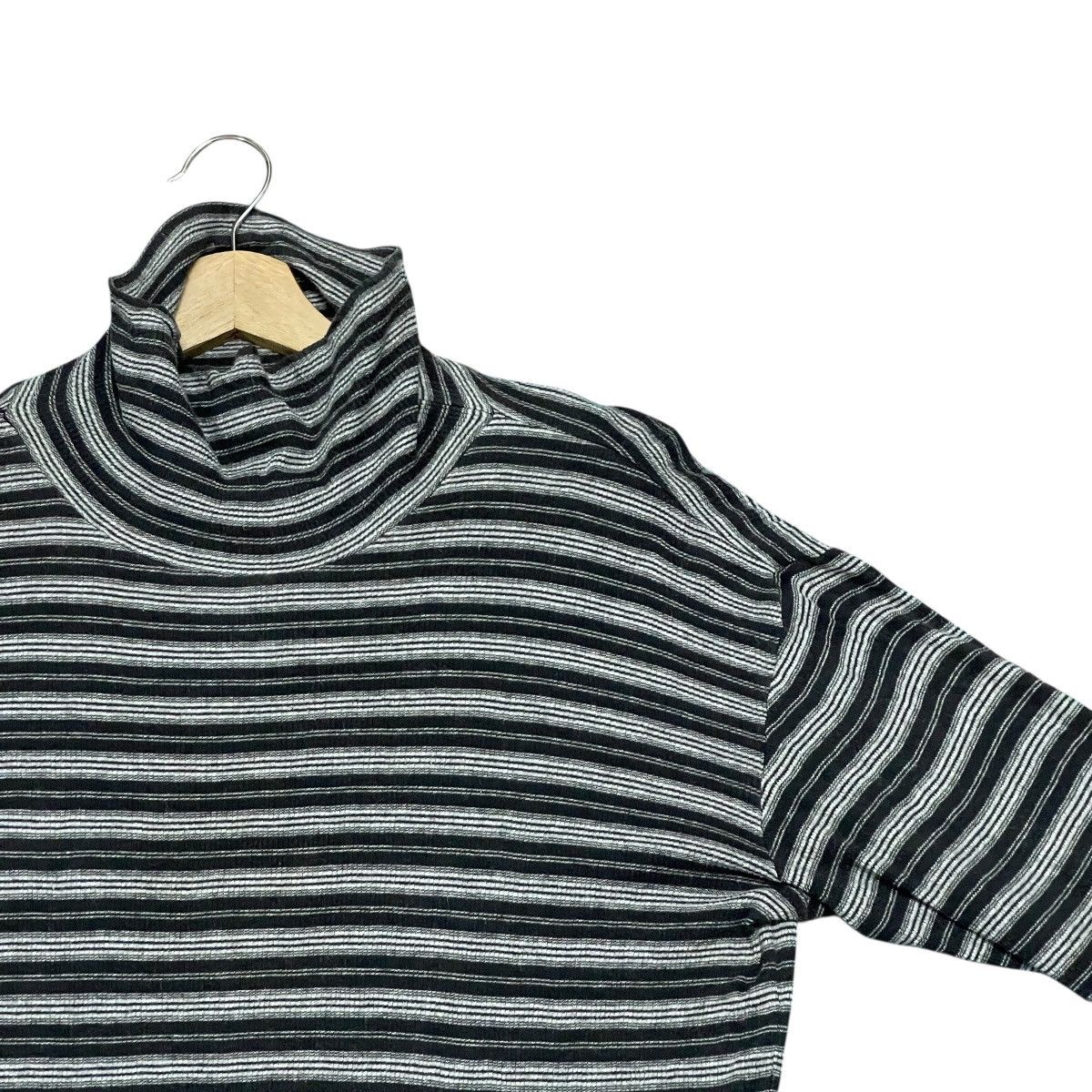 agnes b. Vintage Agnes B Homme Paris Turtleneck Stripe Long Sleeve Size US XL / EU 56 / 4 - 2 Thumbnail