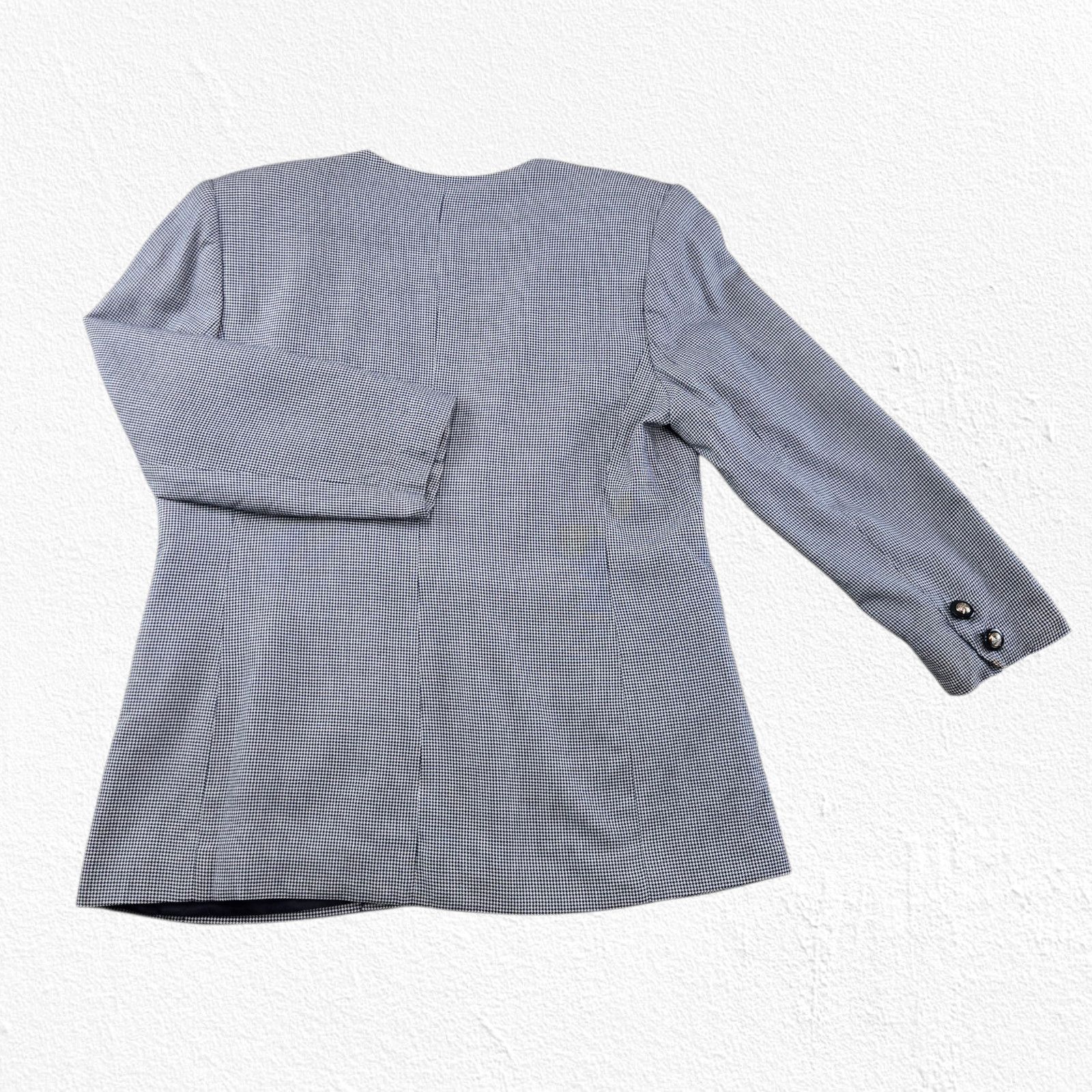 Vintage Vintage Navy White Houndstooth Blazer Jacket Size 12P Size XL / US 12-14 / IT 48-50 - 12 Thumbnail