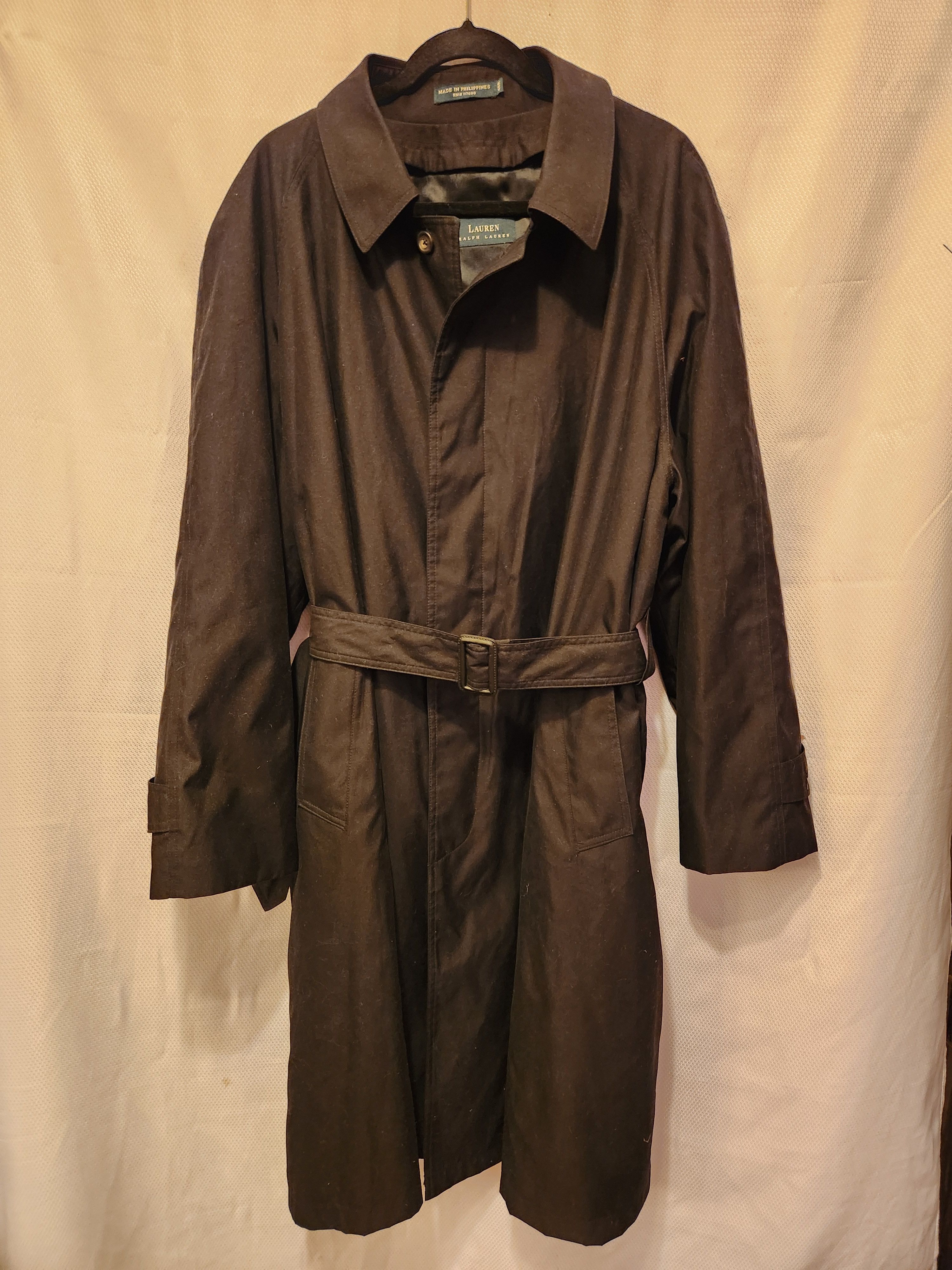 Lauren Ralph Lauren Vintage 80's Men's Navy Blue Trench Coat Size US XL / EU 56 / 4 - 1 Thumbnail