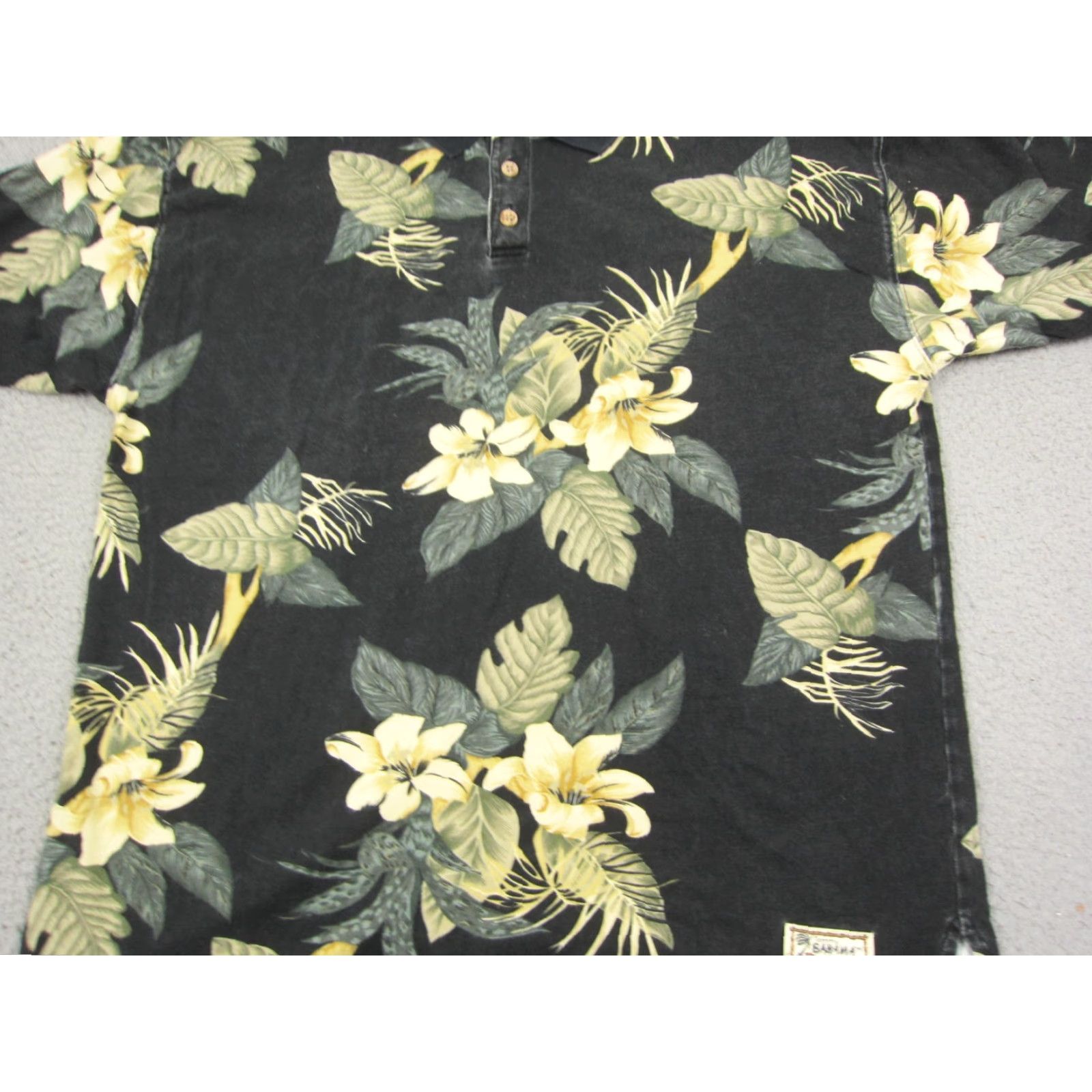 Tommy Bahama Tommy Bahama Polo Shirt XL Black Floral 90s Men Shirt Polo Short Sleeve Casual Vintage No Size US XL / EU 56 / 4 - 2 Thumbnail