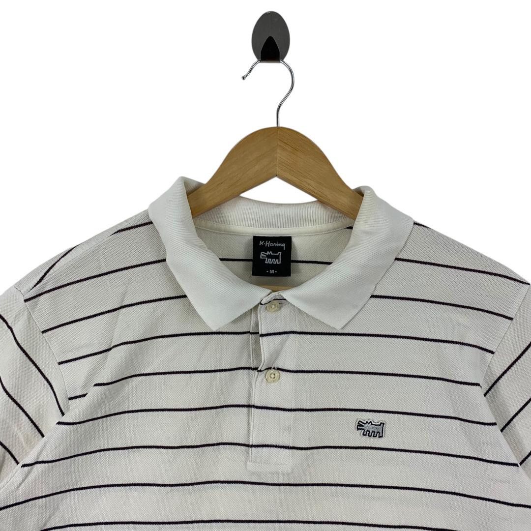 Keith Haring × Vintage Vintage KEITH HARING stripe polo tee Size US M / EU 48-50 / 2 - 2 Thumbnail