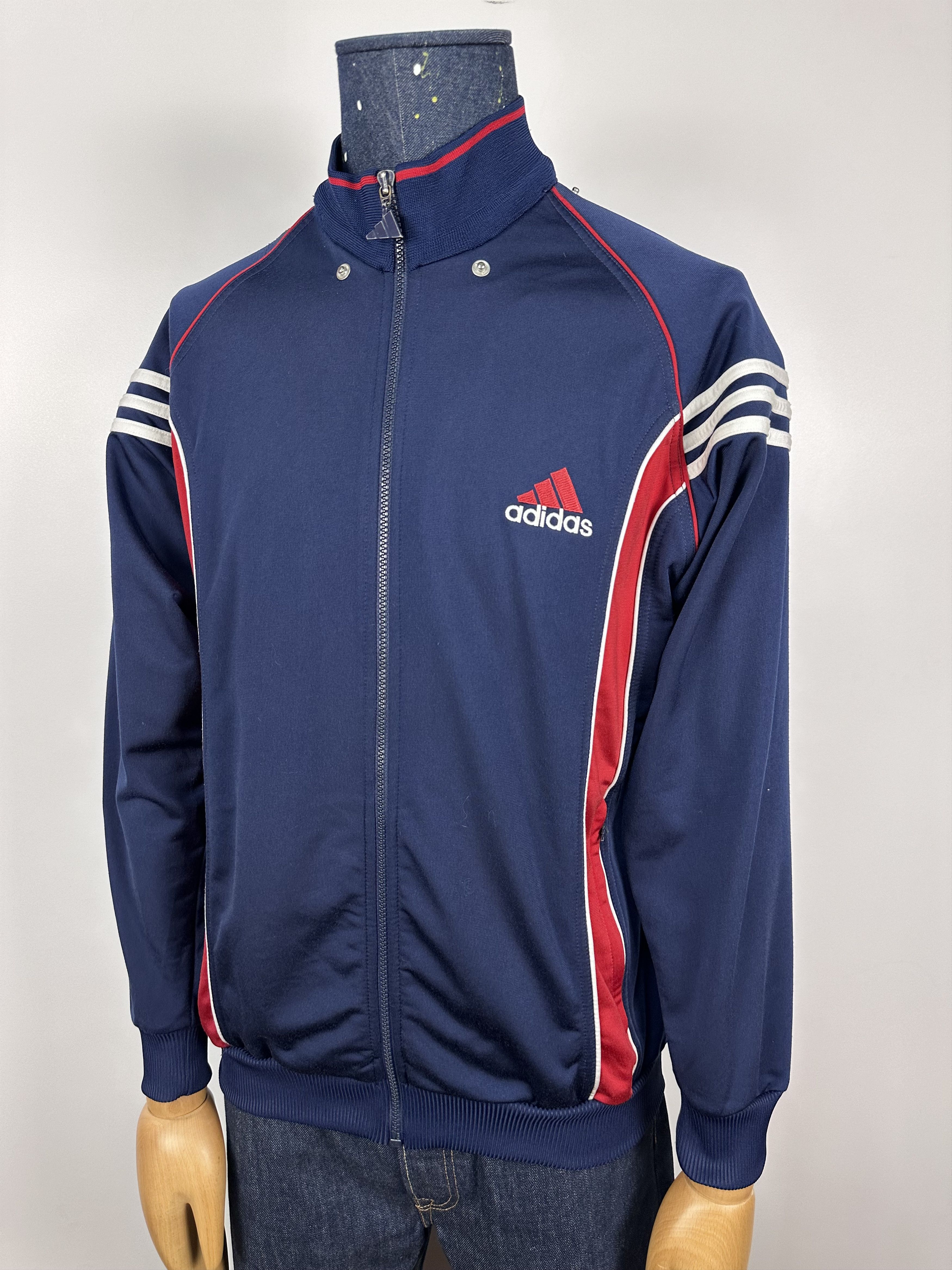 Adidas × Vintage Adidas Vintage 90s Blue Red Track Top Jacket Big Logo S Size US S / EU 44-46 / 1 - 3 Thumbnail