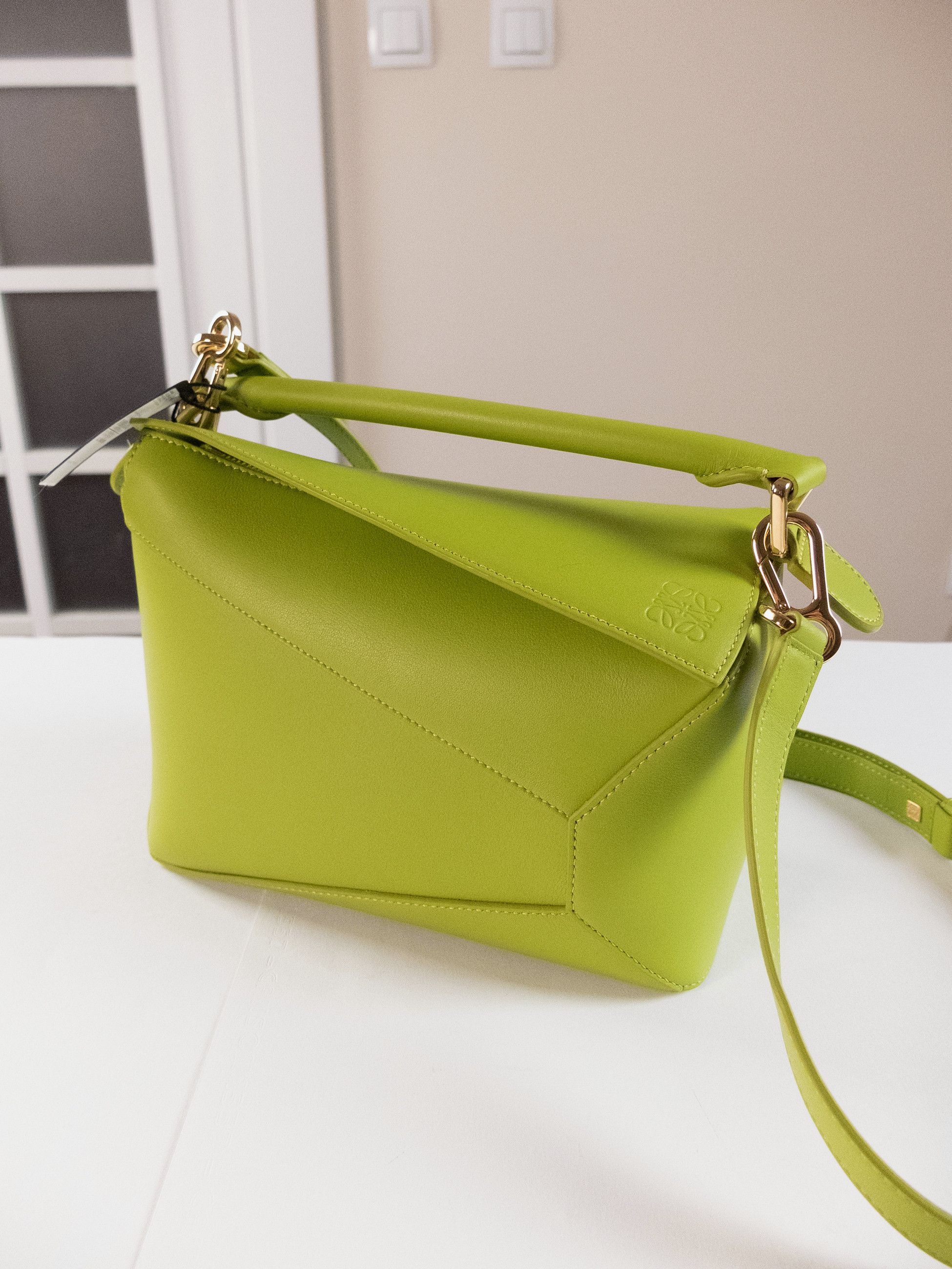 Loewe LOEWE Puzzle Edge small meadow green leather shoulder bag Size ONE SIZE - 4 Thumbnail