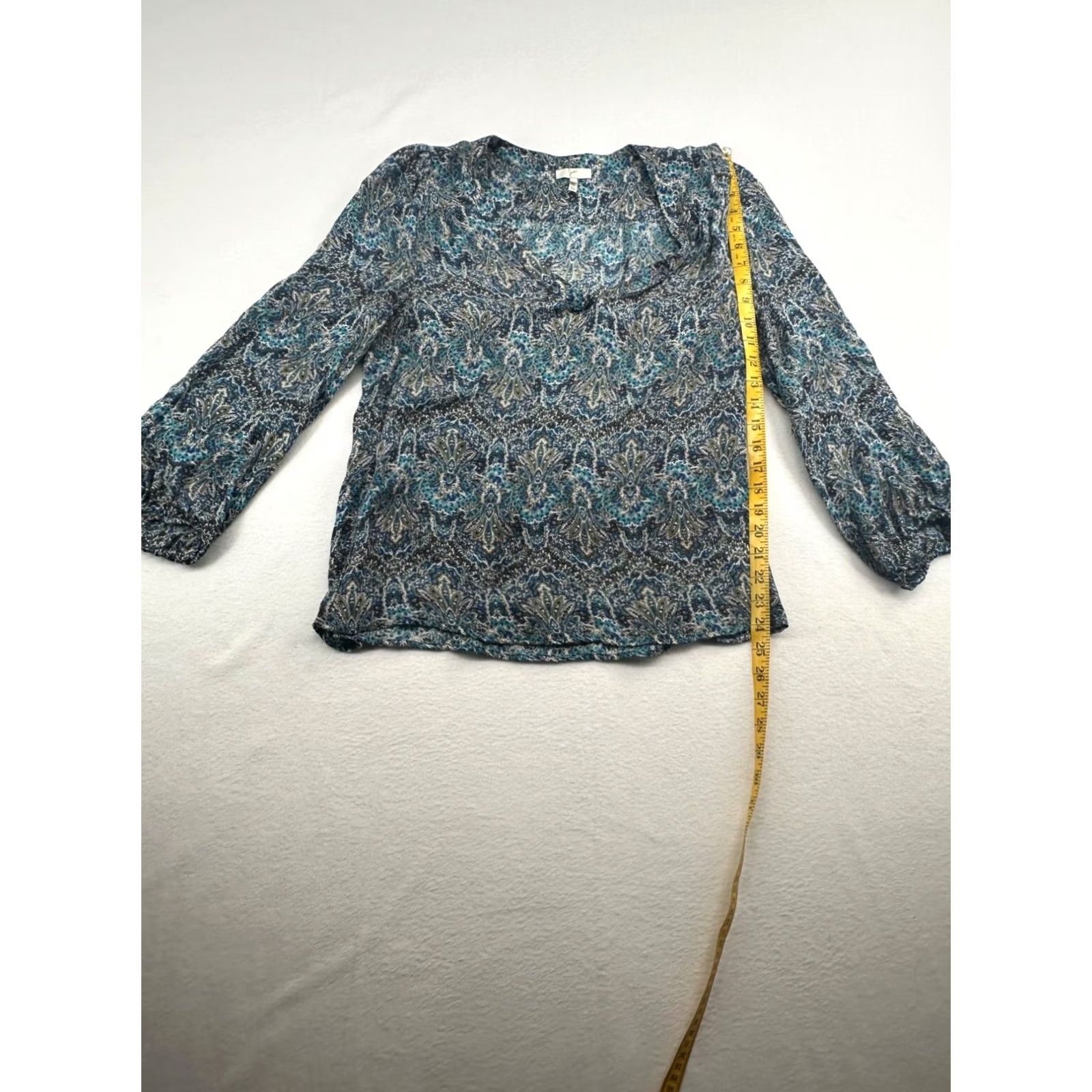 Joie JOIE Silk Blouse Paisley Print Blue Size L Womens Size L / US 10 / IT 46 - 7 Thumbnail