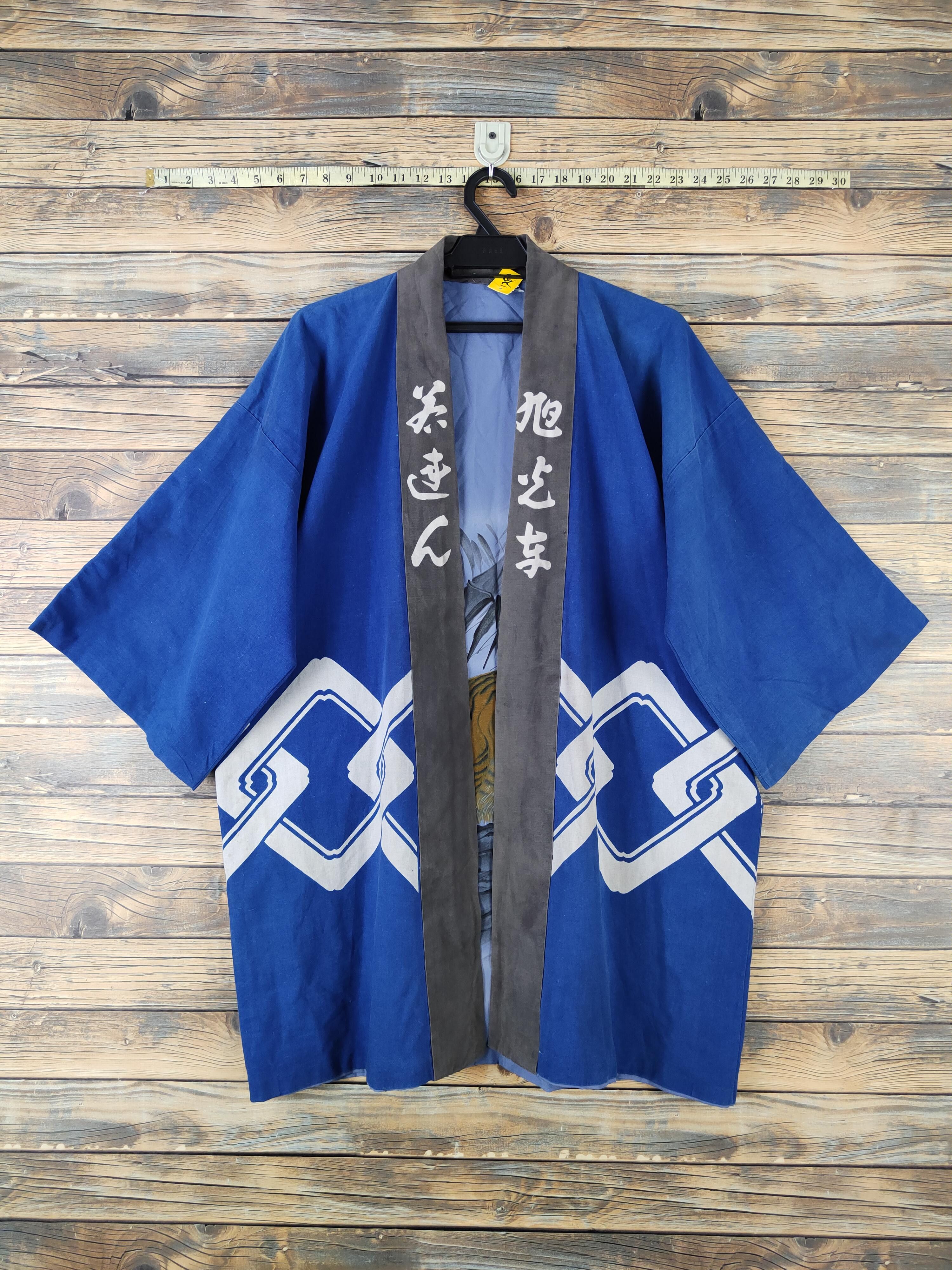 Japanese Brand Japan vintage Blue Tiger hand paint cardigan Kimono #W1921 Size US L / EU 52-54 / 3 - 1 Thumbnail