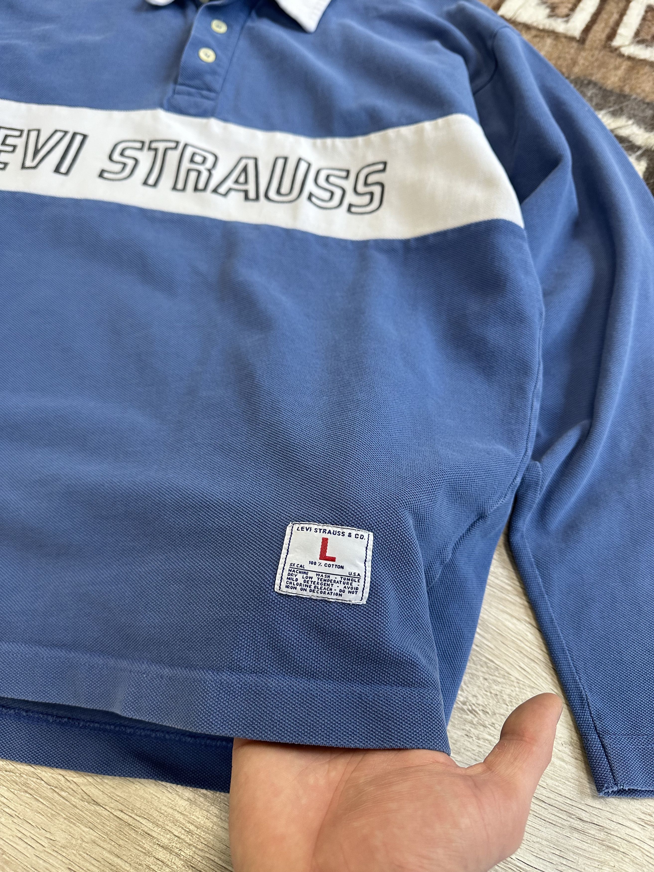Levi's Levis 90s Big Logo Rugby Long Sleeve Polo Shirt 5837AC Size US L / EU 52-54 / 3 - 4 Thumbnail