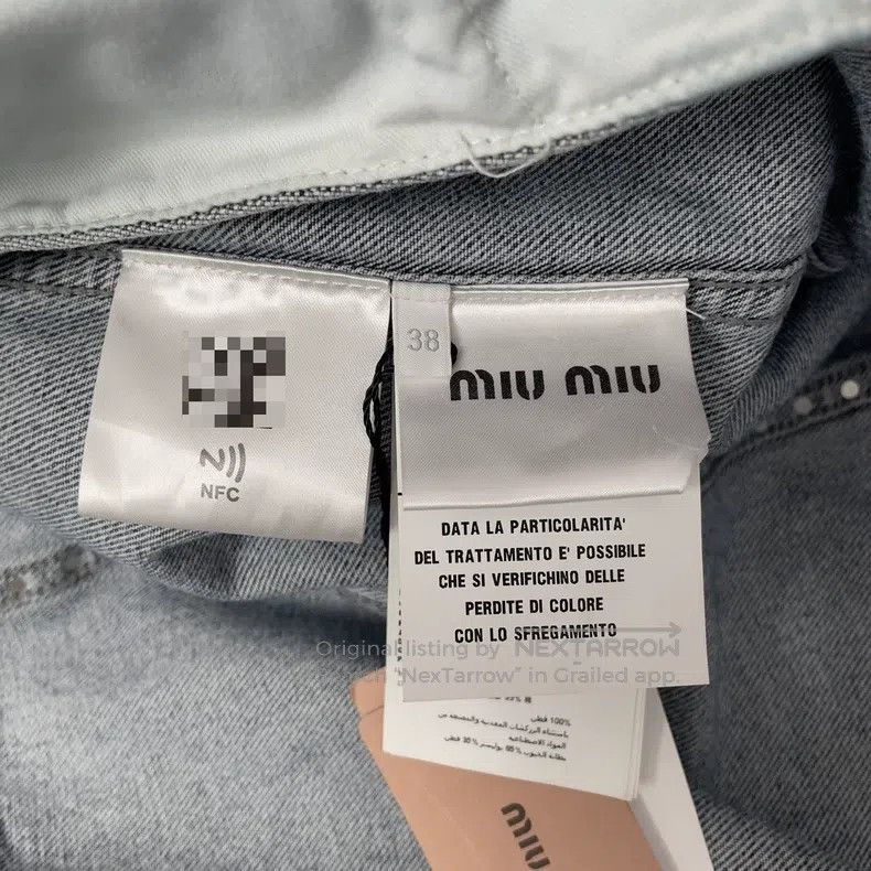 Miu Miu Miu Miu 38 Women's rhinestone rivet decorative denim jacket Size M / US 6-8 / IT 42-44 - 6 Thumbnail