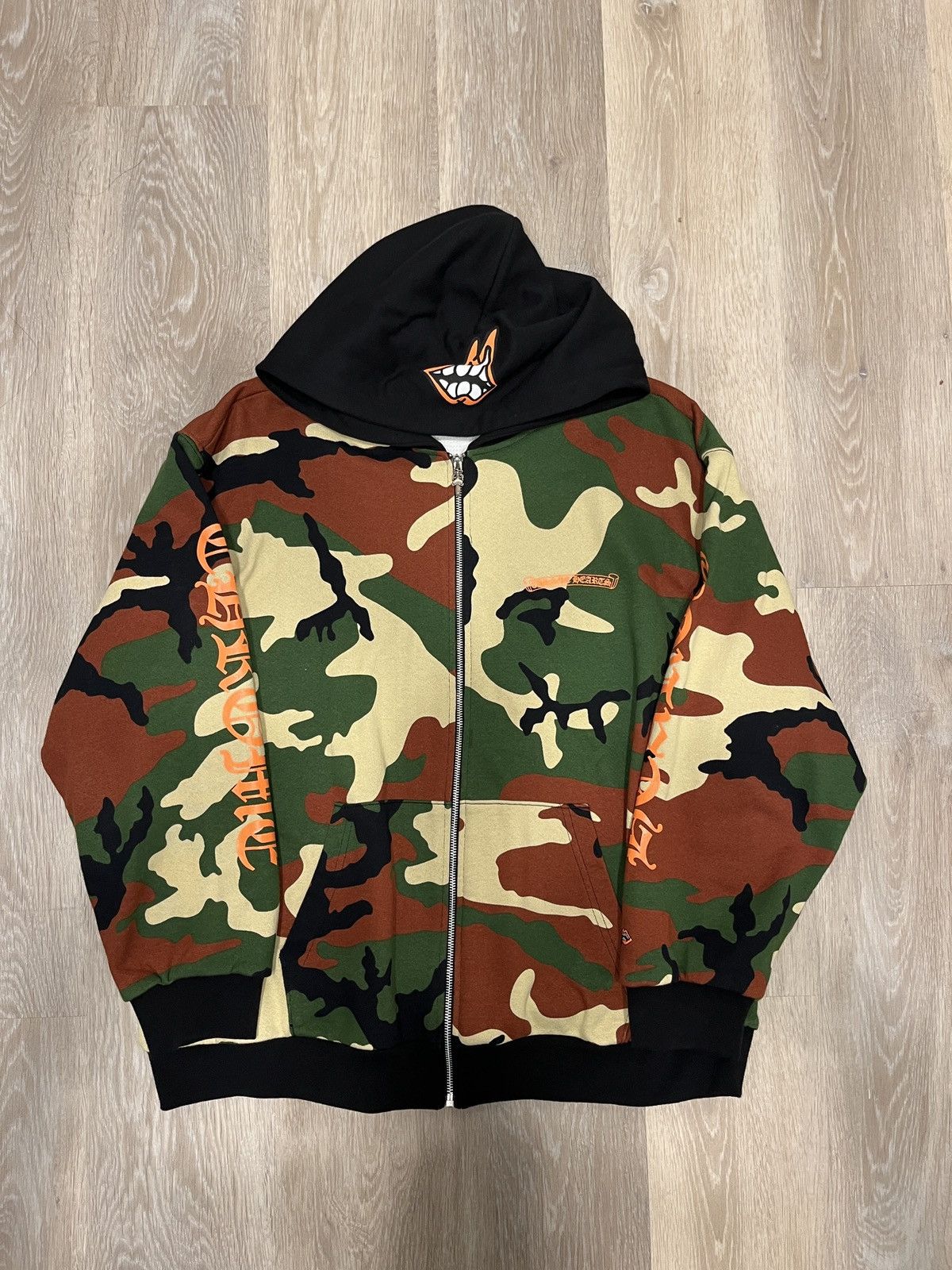 image of Chrome Hearts Matty Boy Camo Zip Up, Men's (Size 2XL)