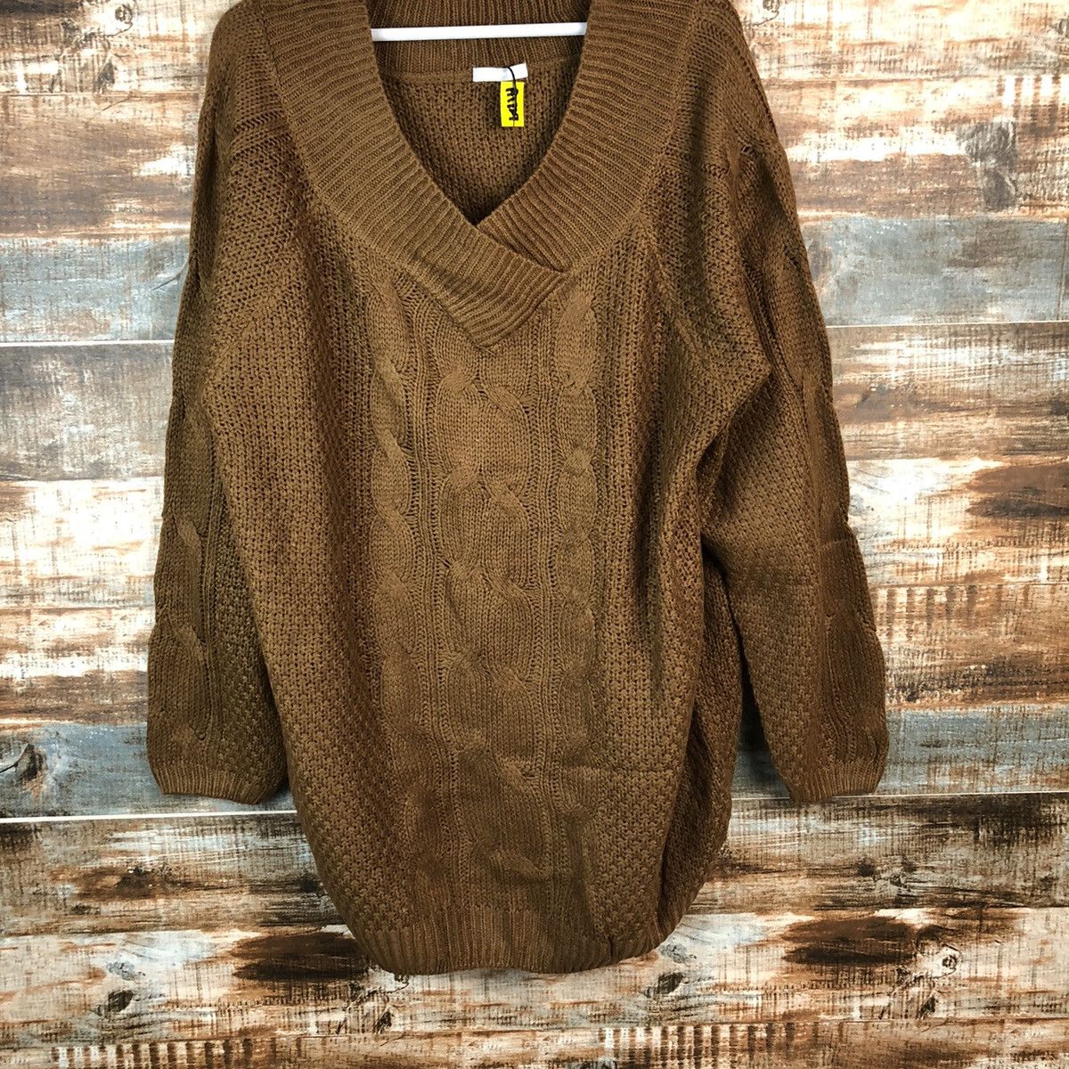 Homespun Knitwear × Japanese Brand Whirldwind Brown cable Knitwear #A1729 Size XL / US 12-14 / IT 48-50 - 3 Thumbnail