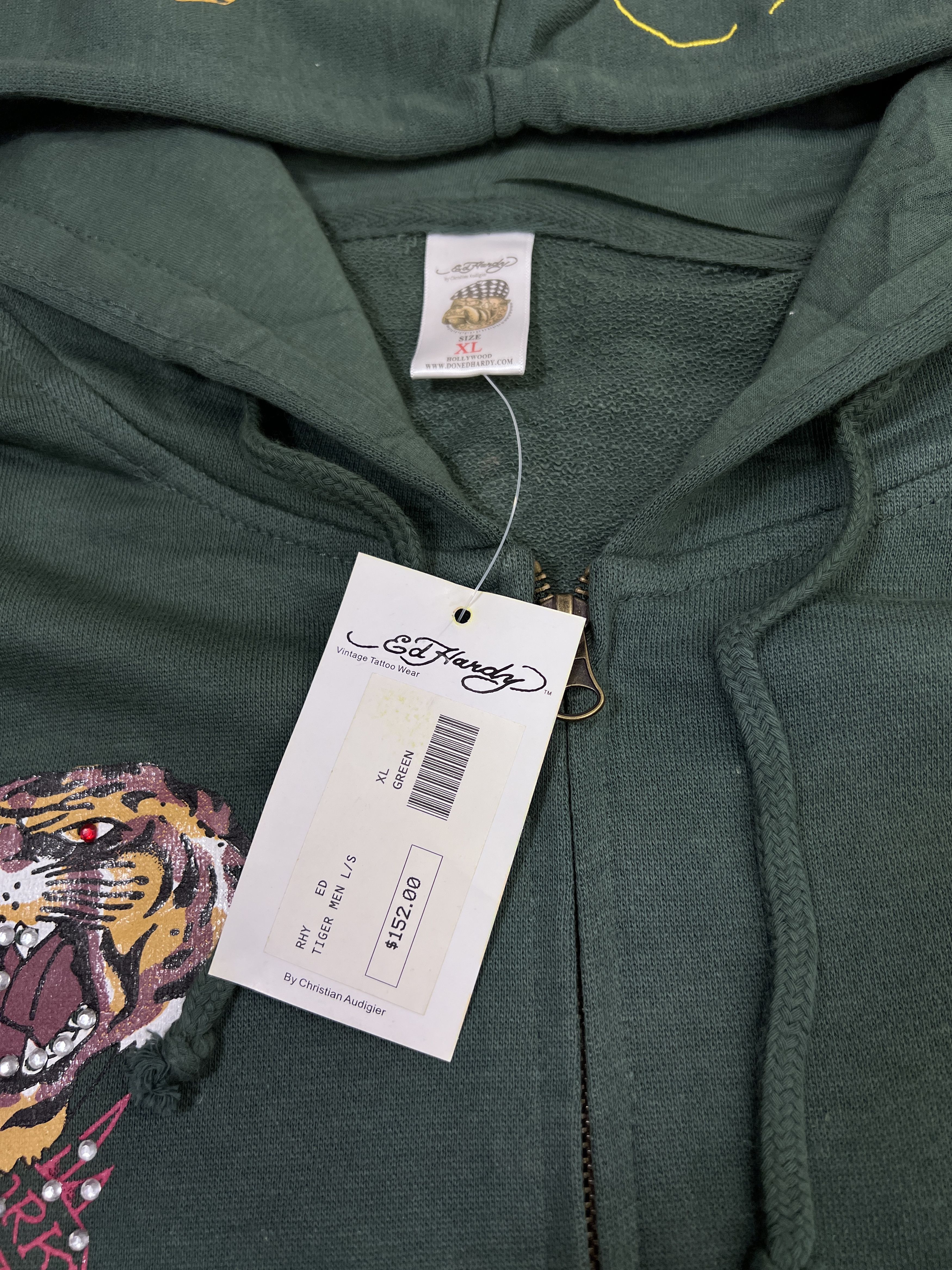 Ed Hardy Y2K Ed Hardy Zip Up Hoodie Christian Audigier Tiger & Skull Size US XL / EU 56 / 4 - 7 Thumbnail