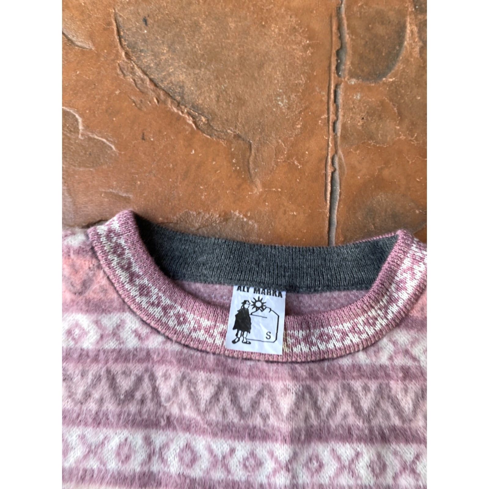 Pinko Tejidos Aly Marka Alpaca Llama Novelty Print Sweater Women Small Pink Crew Neck Long Sleeve Size S / US 4 / IT 40 - 2 Thumbnail