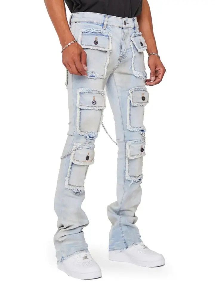 Heavy Industry Multi Pockets Design Denim Cargo Pants