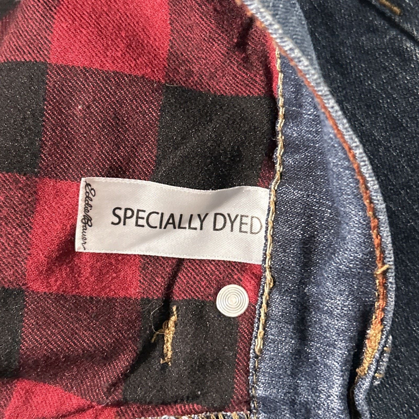 Eddie Bauer Straight Flannel Lined Jeans Men 32x30 Tartan Plaid Outdoors Size US 32 / EU 48 - 5 Thumbnail