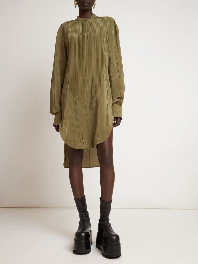 Balmain o1y0625 Solid Color Shirt in Military Green Size XS / US 0-2 / IT 36-38 - 2 Thumbnail