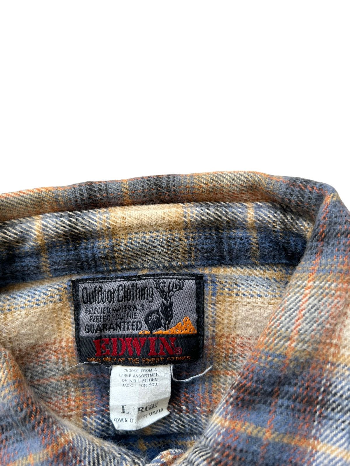 Edwin Vintage 90s Edwin Japan Double Pocket Thick Flannel Shirt Size US L / EU 52-54 / 3 - 14 Thumbnail