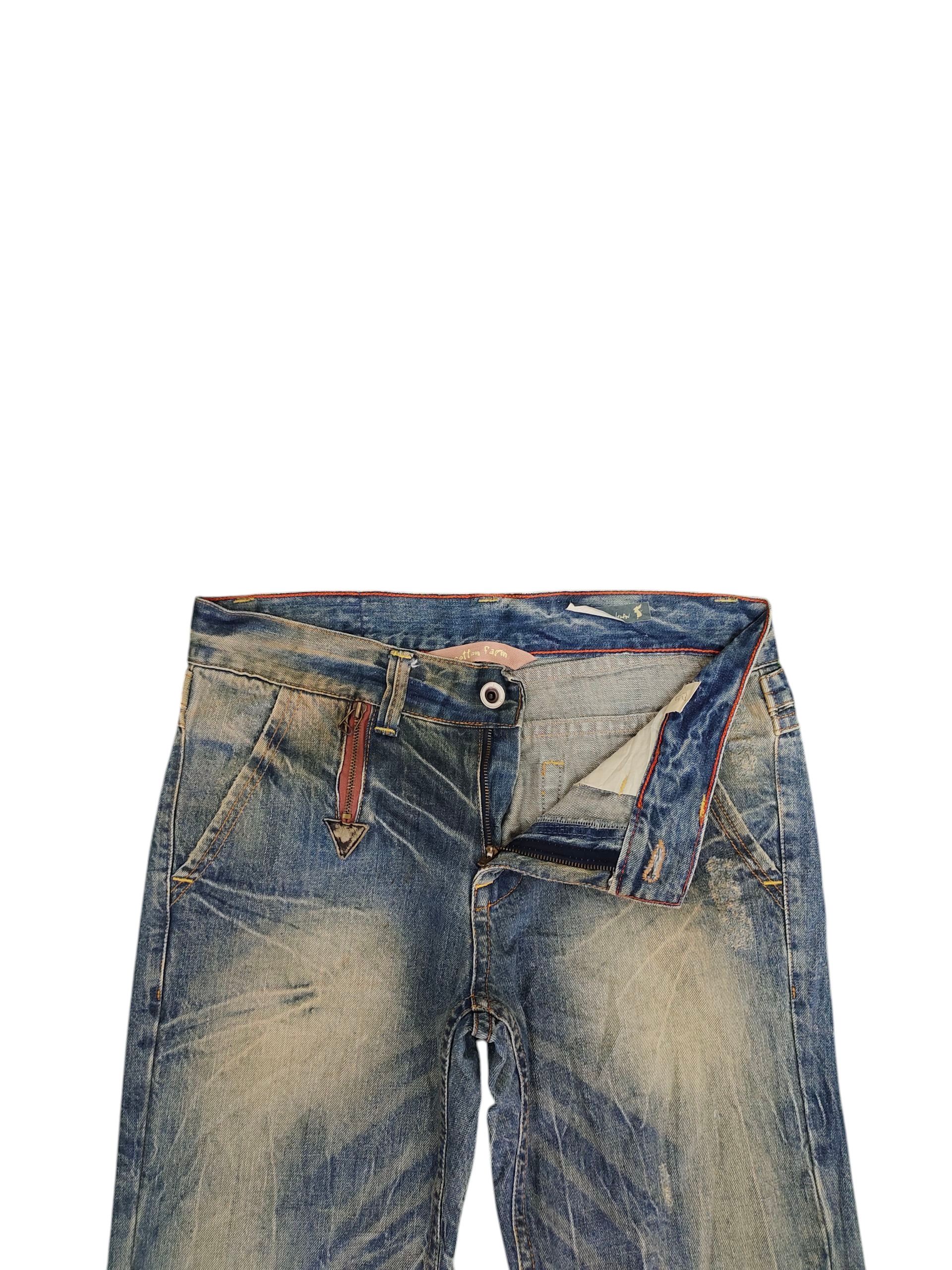 Tornado Mart Japanese Brand Cotton Farm Jeans - Clawmark Distress Rusty Size US 33 - 7 Thumbnail