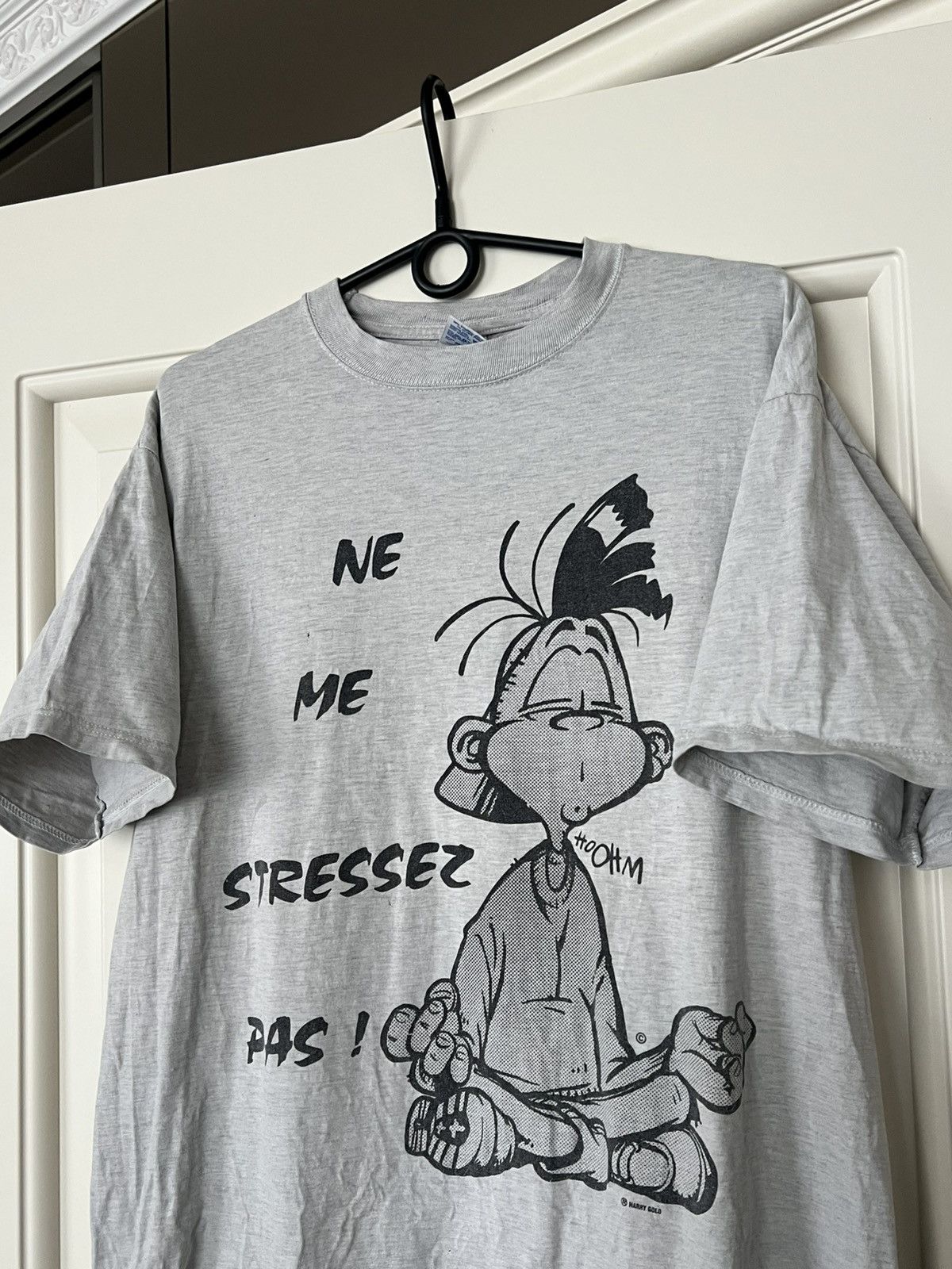 Vintage Vintage French Comic Tee “Ne Me Stressez Pas” Harry Gold 90s Size US L / EU 52-54 / 3 - 4 Thumbnail