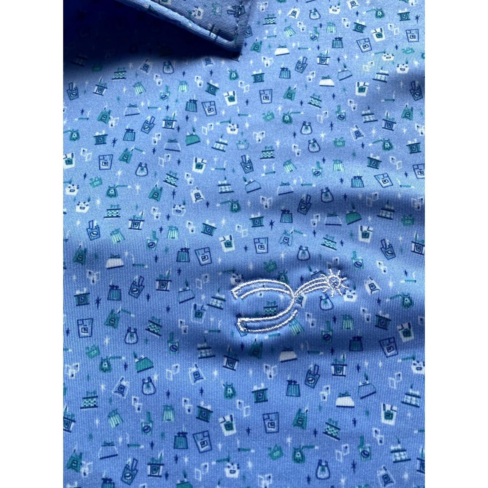Peter Millar Peter Millar Summer Comfort Polo Shirt Mens XL Blue AOP Golf Performance Size US XL / EU 56 / 4 - 4 Thumbnail