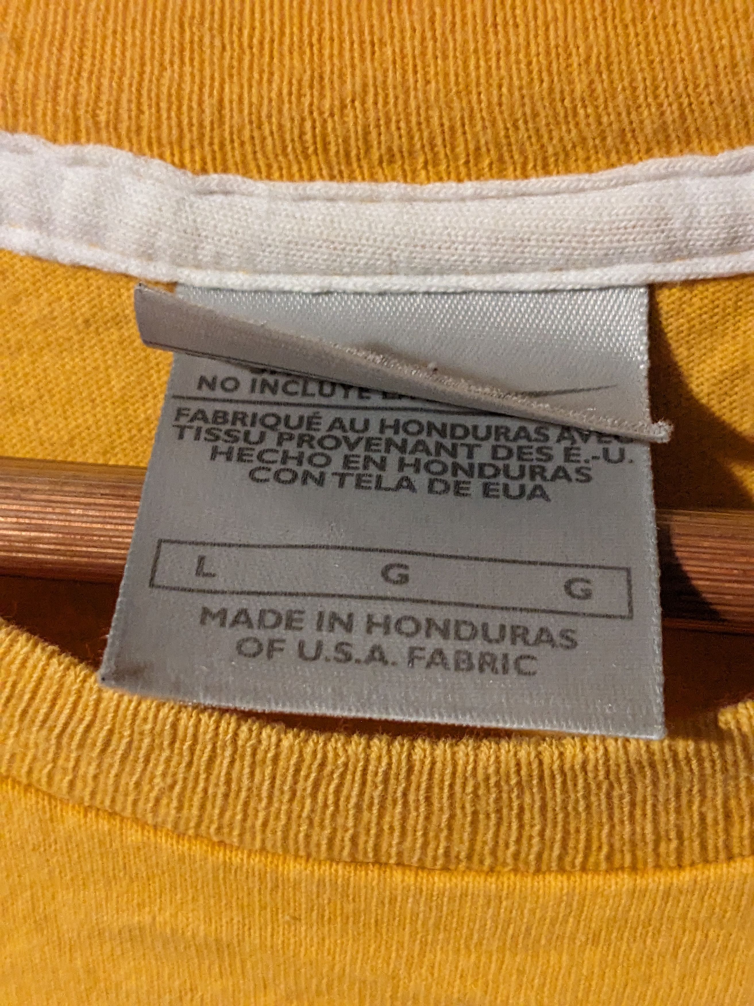 Nike × Vintage Vintage Y2K Nike Center Swoosh Yellow Large T-Shirt Size US L / EU 52-54 / 3 - 3 Thumbnail