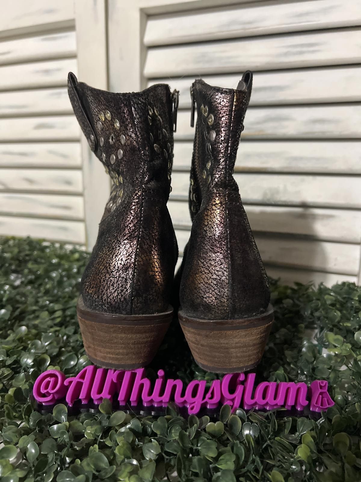 Other J. Renee Metallic Studded Rhonestone Western Ankle Boots 10 Size US 10 / IT 40 - 7 Thumbnail
