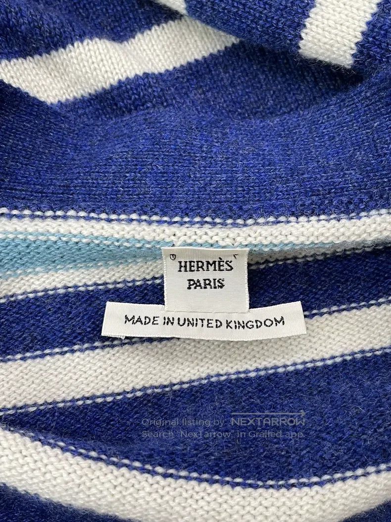 Hermes Hermes Blue Striped Knit Open Front Jacket Size XS / US 0-2 / IT 36-38 - 4 Thumbnail
