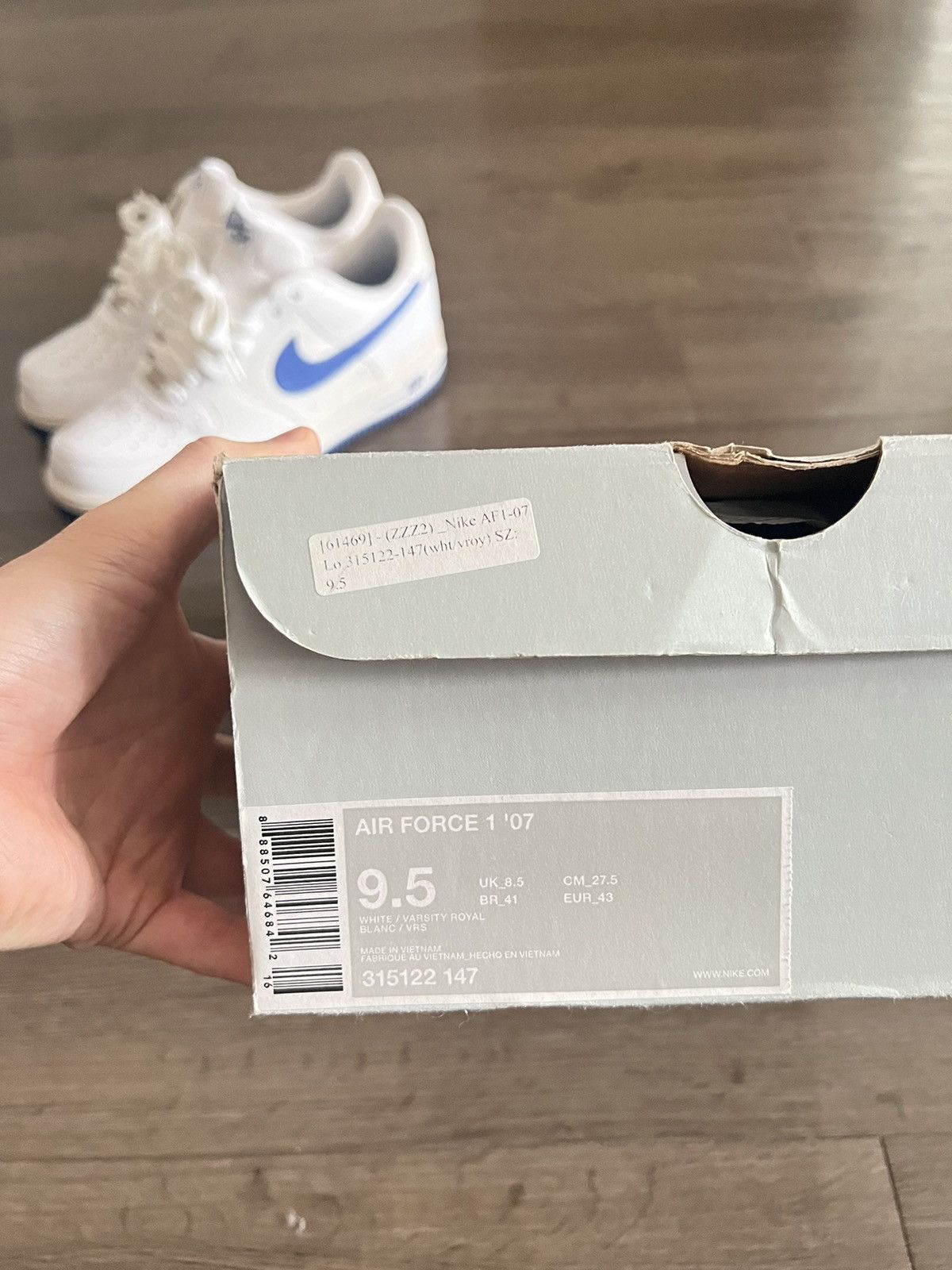 Nike Nike Air Force 1 ‘07 White / Royal Size 9.5 Size US 9.5 / EU 42-43 - 9 Thumbnail