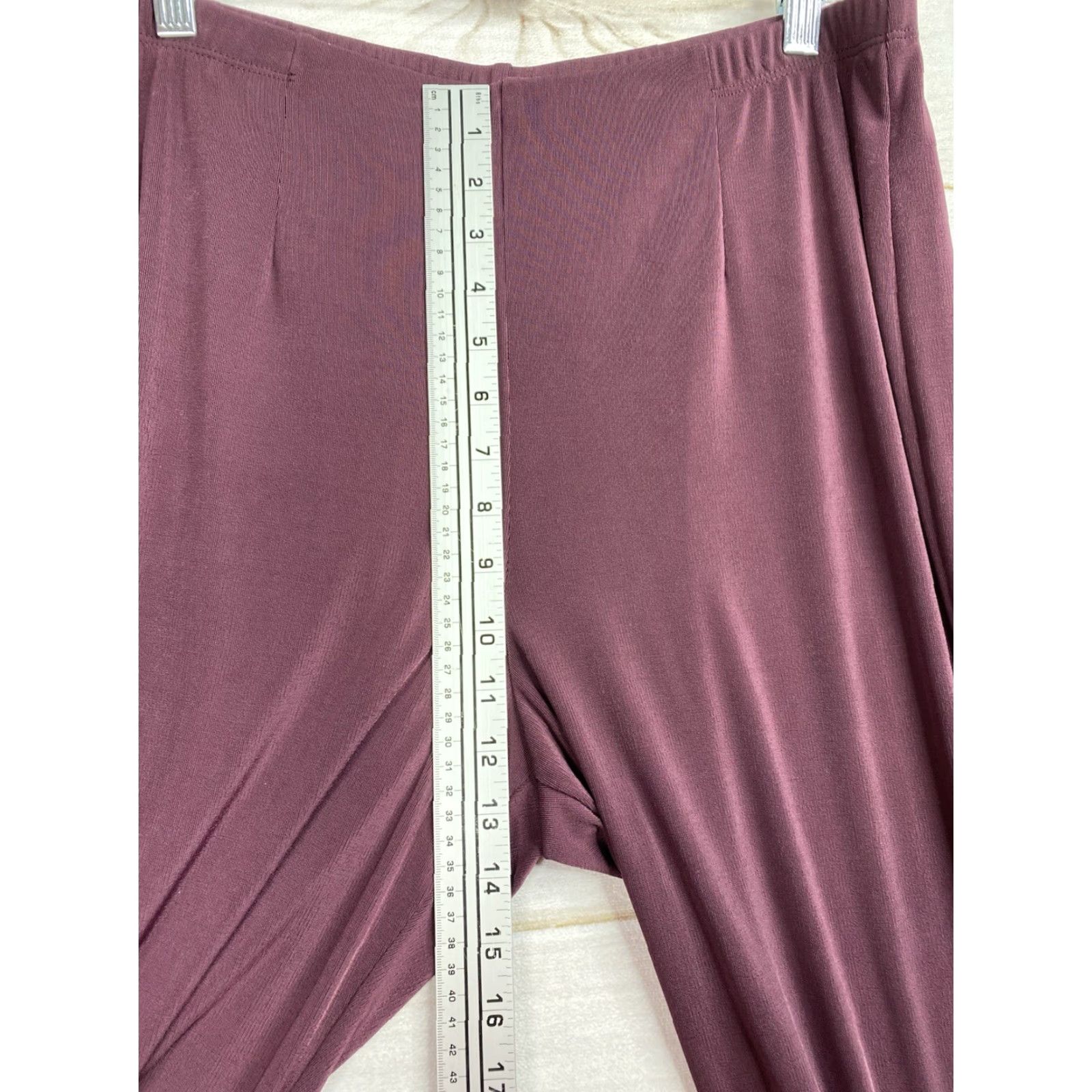 Vintage Chico's Easywear Pants 2 L Burgundy Slinky Jersey Stretch Pull On High Rise Dress Pants Women Pants Polyester Spandex Solid Beach Casual Mens? Size L / US 10 / IT 46 - 4 Thumbnail