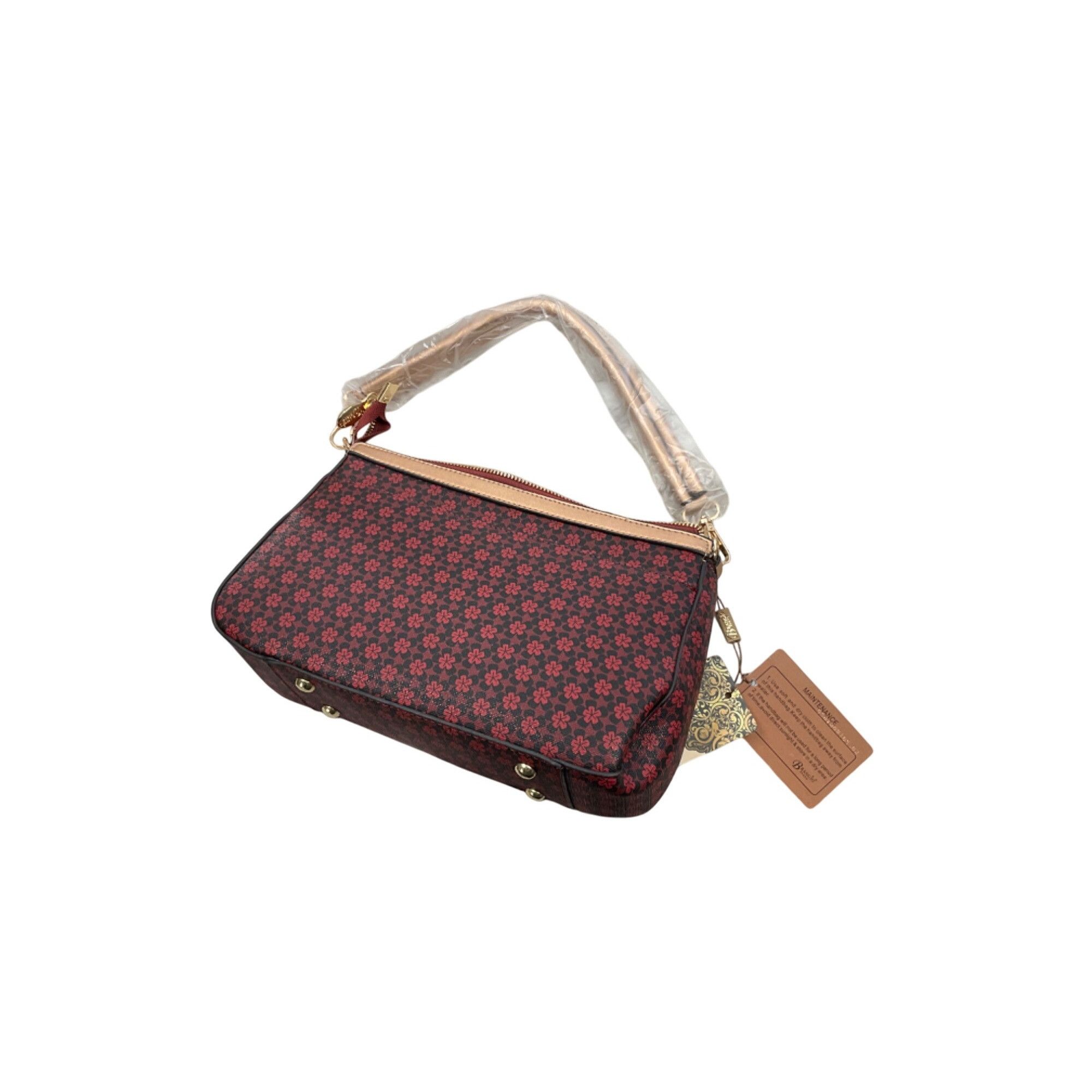 Other Brangio Red Flower Pattern Crossbody Bag With Gold Accents & Size ONE SIZE - 7 Thumbnail